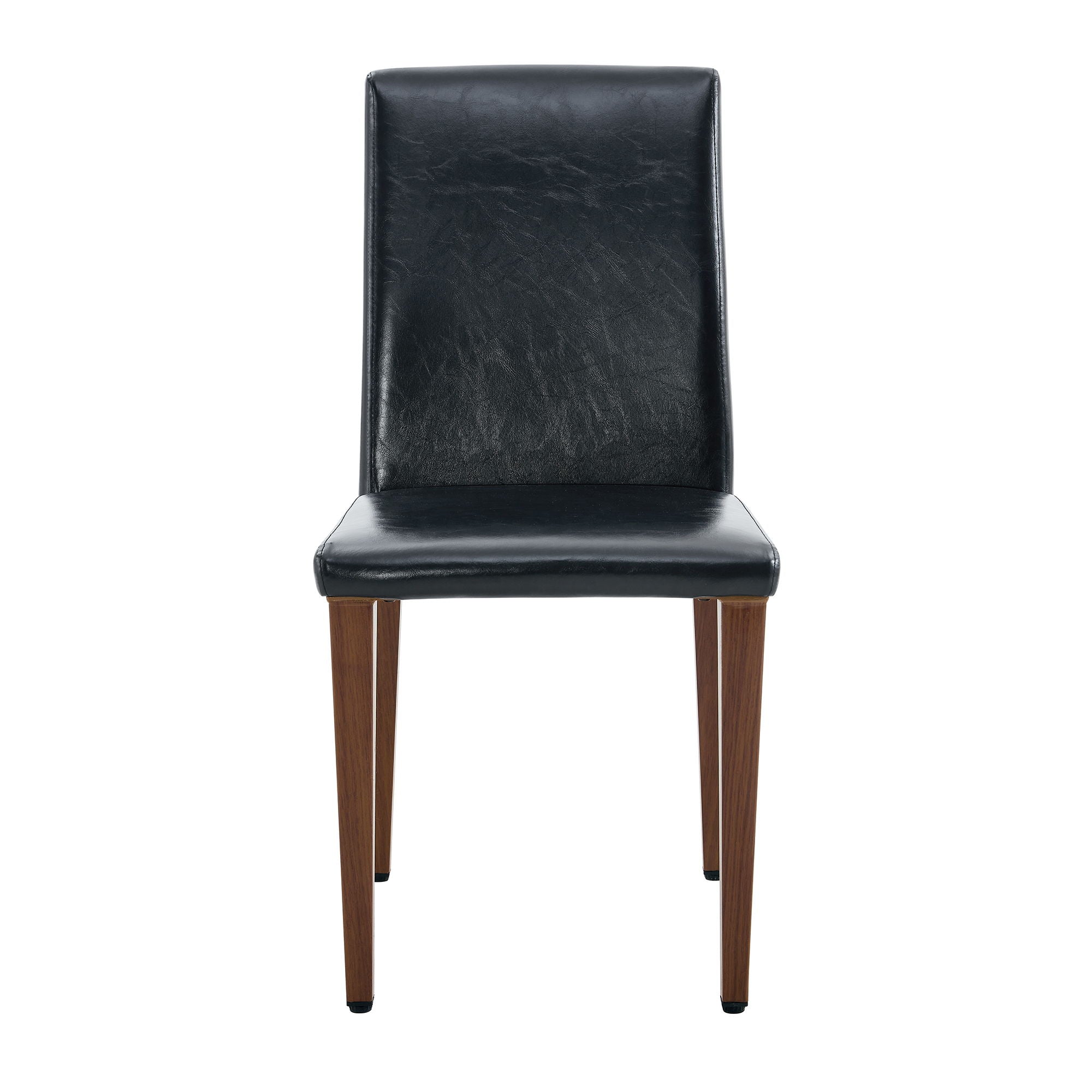 Simple Versatile Dining Chairs Set With Comfortable Design And Sturdy Metal Legs, 4 Piece Set - Black / Dark Walnut