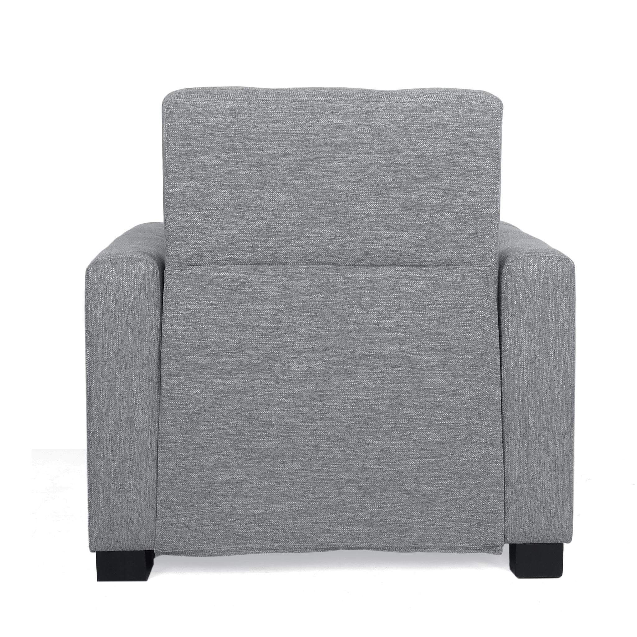 Contemporary Recliner Chair With Push Back Function And Birchwood Legs
