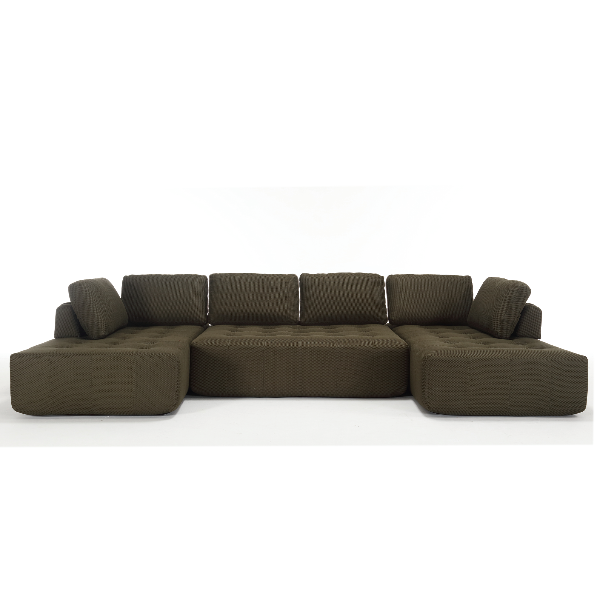 138.5" Modular Combination U-Shaped Sofa in Green