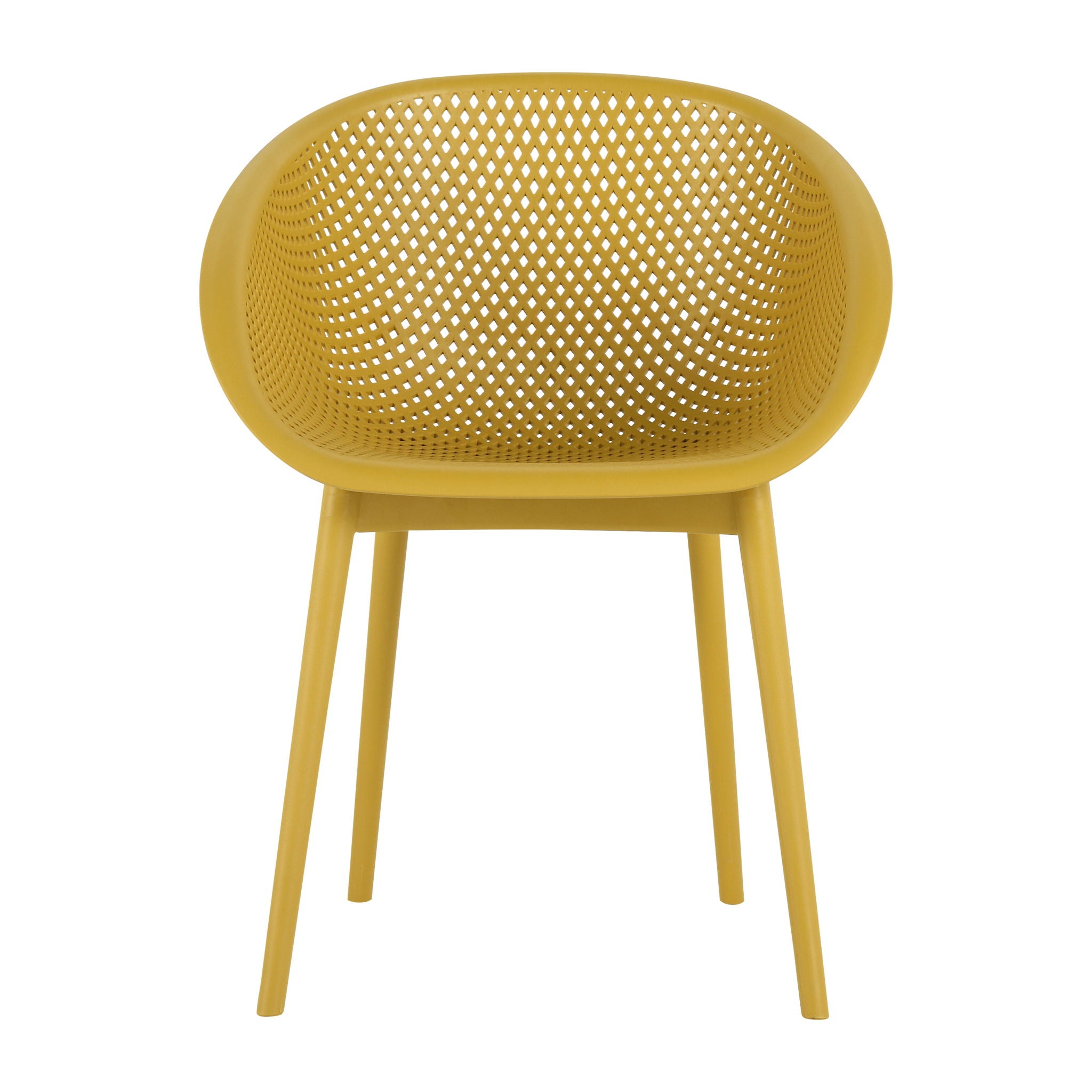 2 Piece Durable Single Chair With Mesh Hollow Out Design