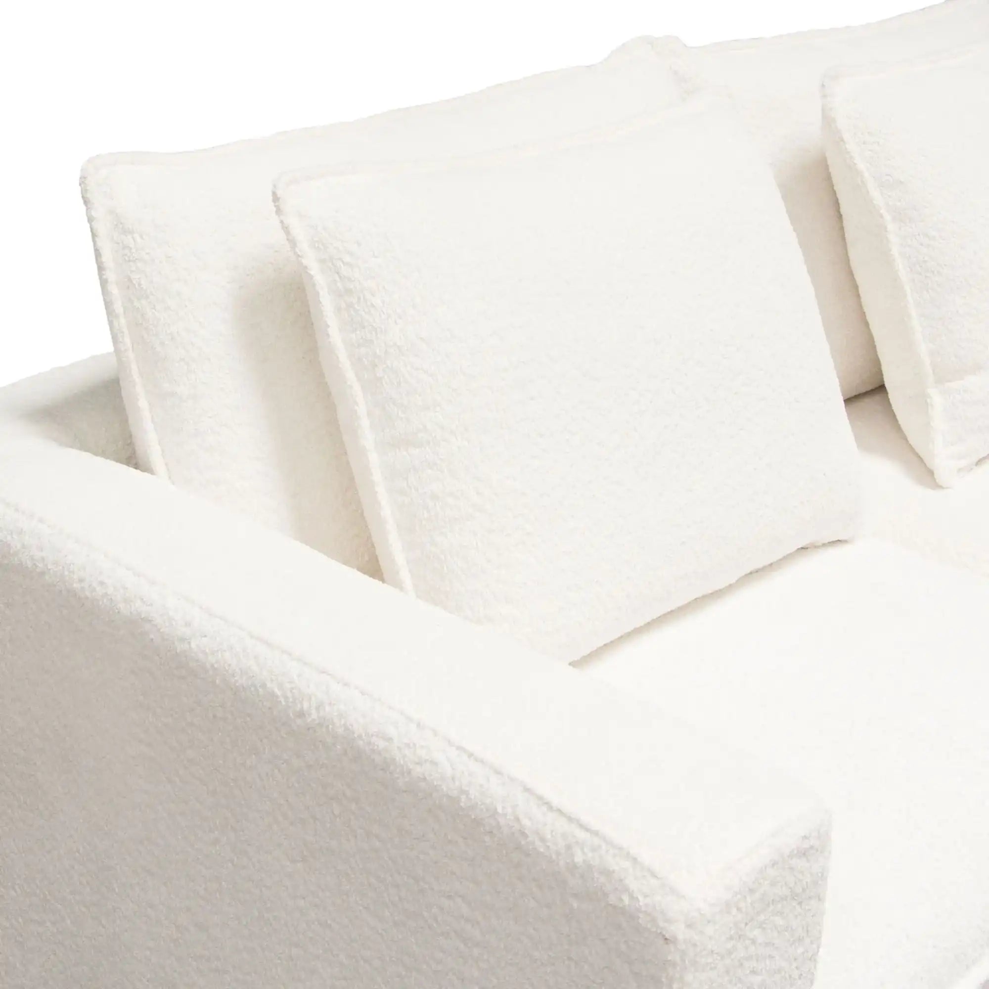 Ivy 3 Piece Modular Down Sofa – White Faux Shearling
