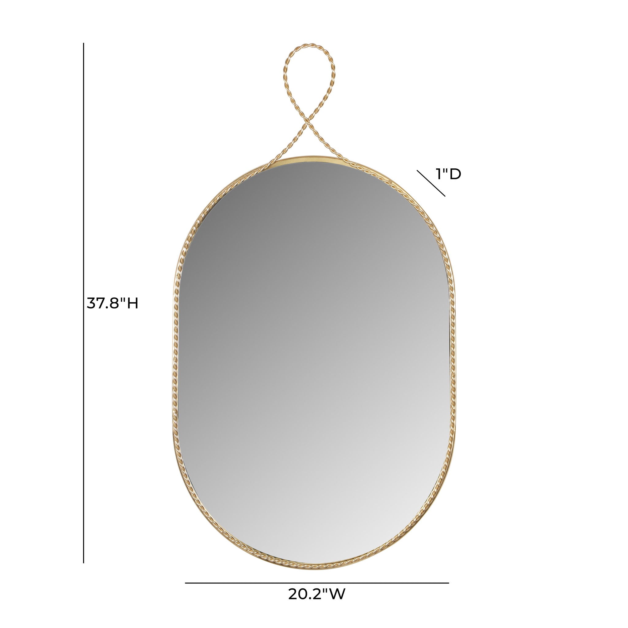 Ravina - Oval Wall Mirror - Braided Brass