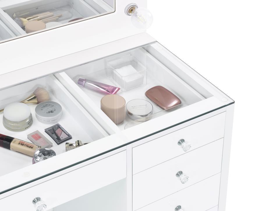 Acena - 7-Drawer Vanity Set With Lighting