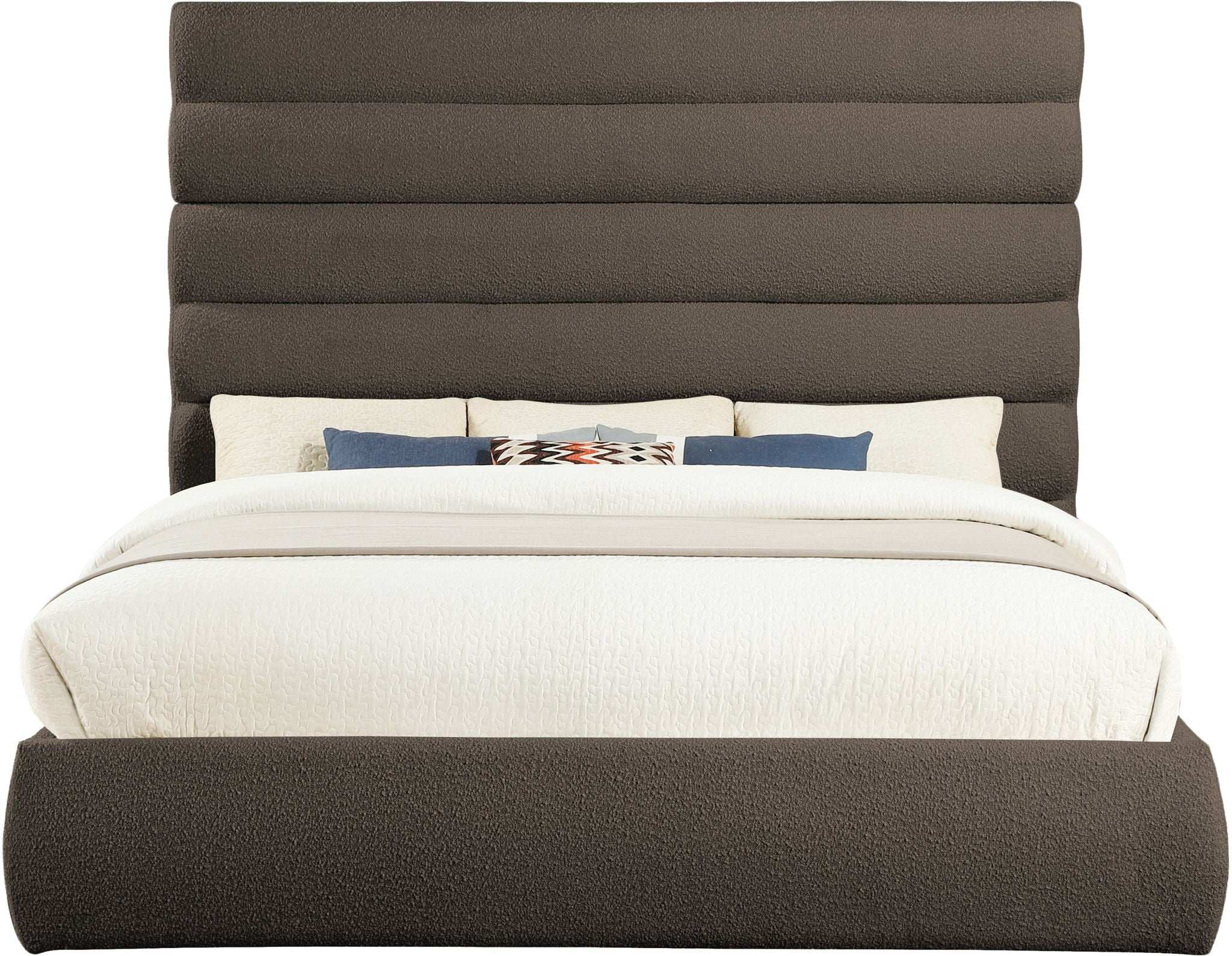 Adam - Boucle Fabric Bed With 70.5" Headboard