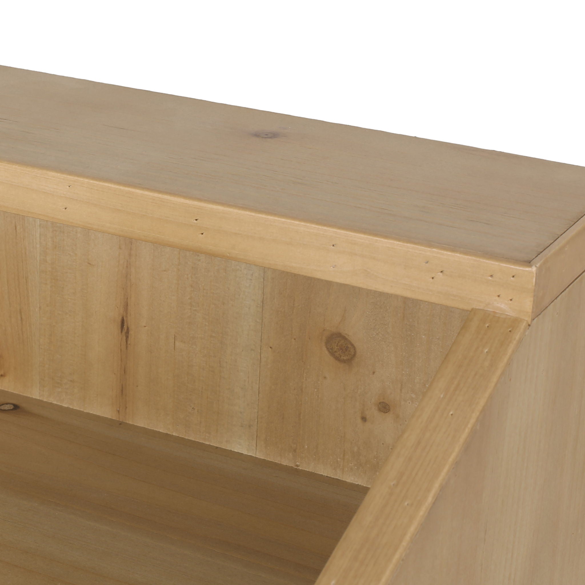 Contemporary End Table With Rattan Accents And Tempered Glass - Natural / White