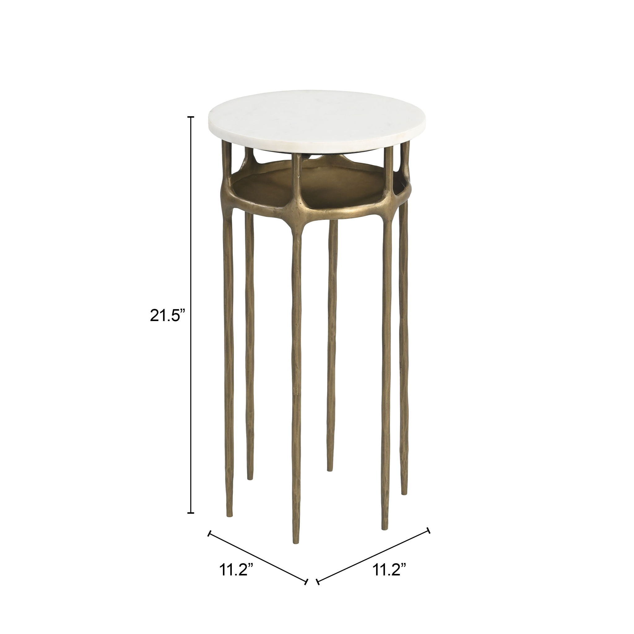 Bild - Side Table - White & Brass