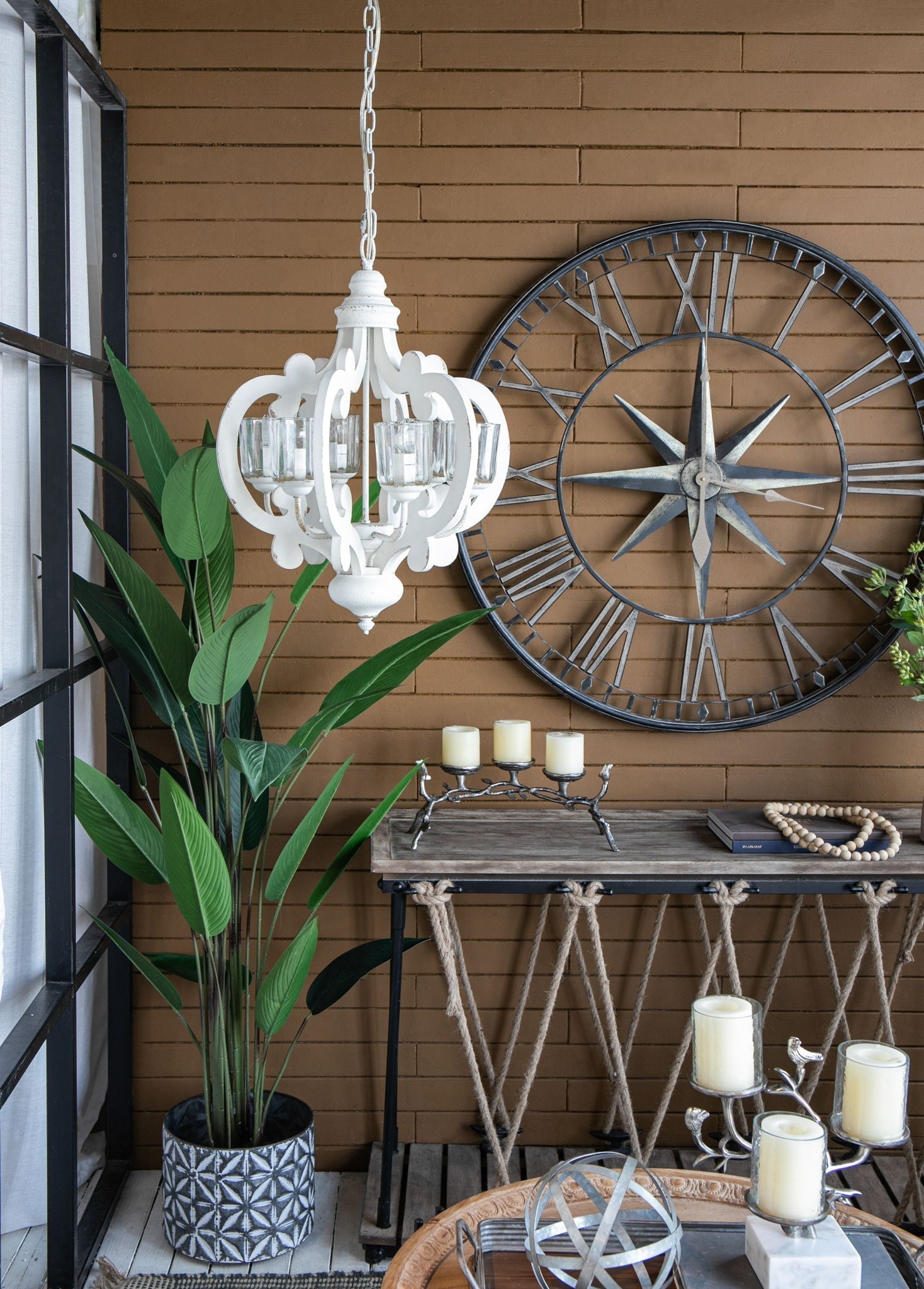Farmhouse 6-Light Wood Chandelier Pendant Light Fixture