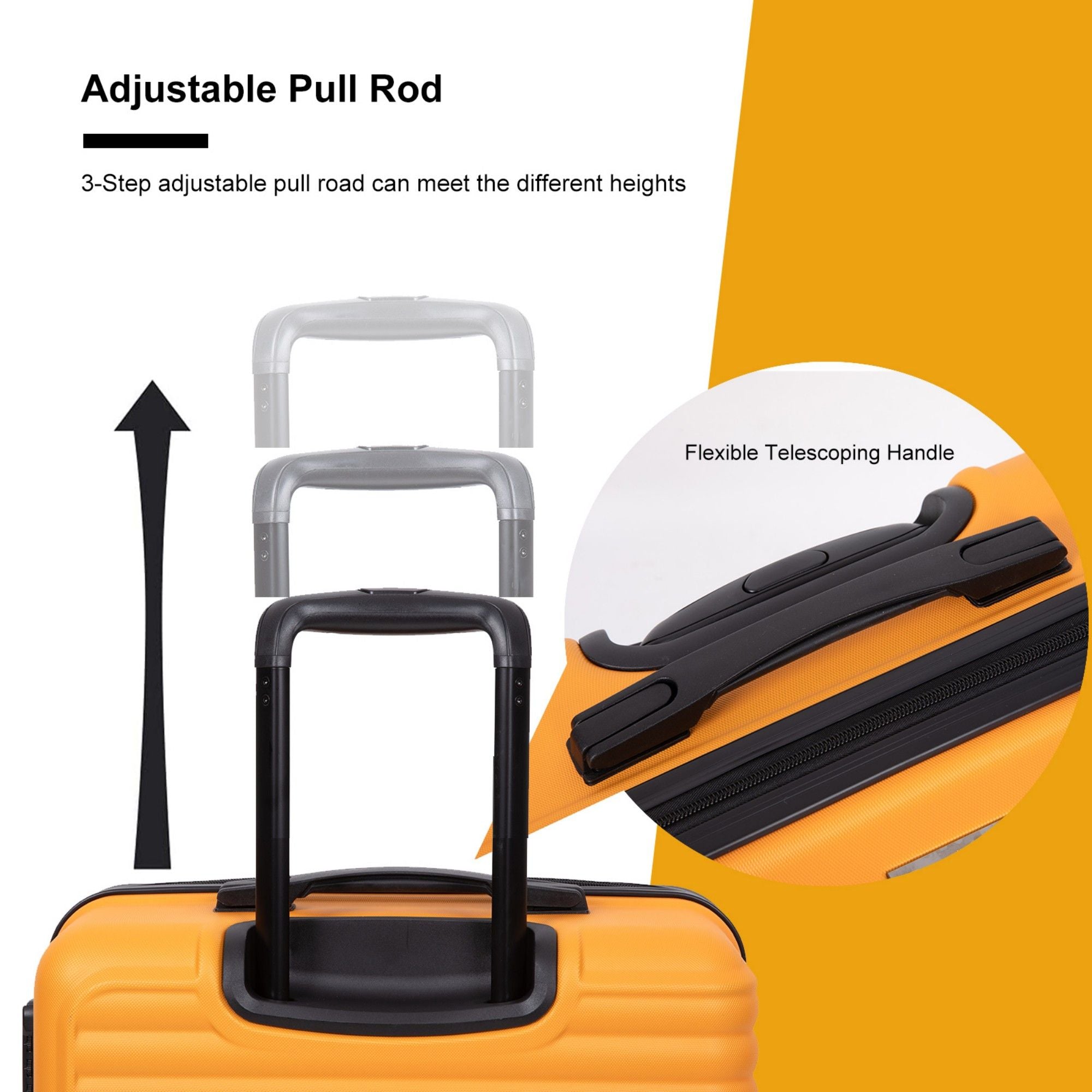 3 Piece Luggage Sets Lightweight Suitcase With Two Hooks, Spinner Wheels, Tsa Lock