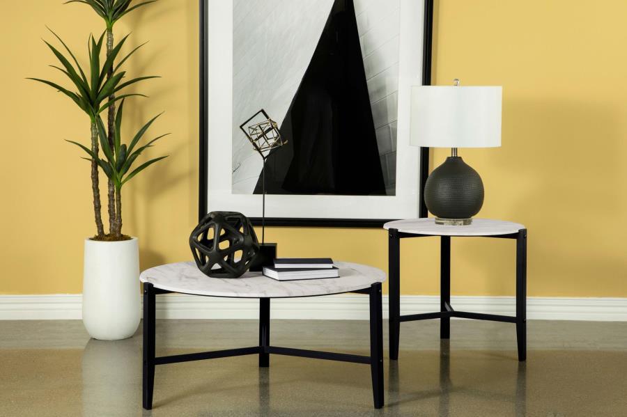 Tandi - Round Faux Marble Table