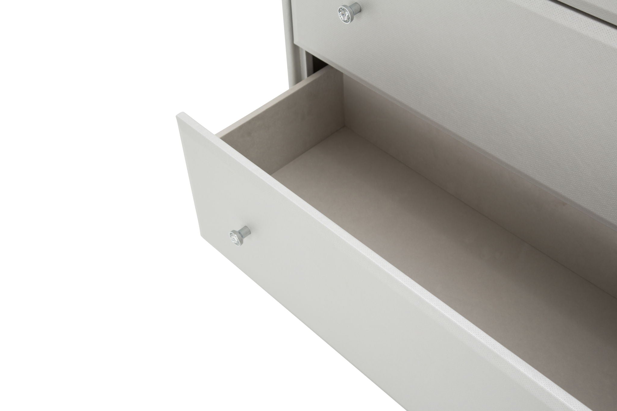 Melrose Plaza - Upholstered 5-Drawer Chest - Dove - Best Buy Furniture