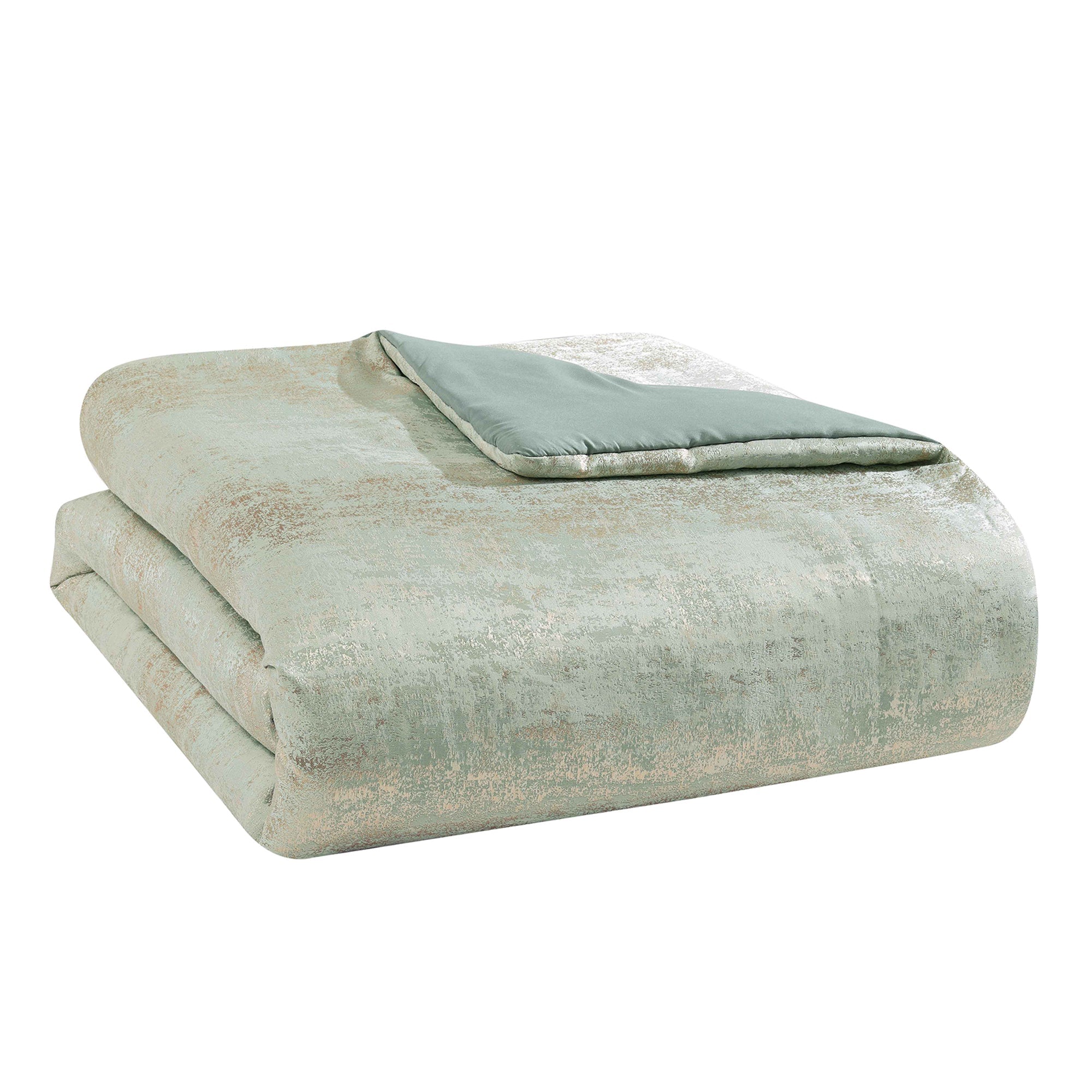 Vesta Gold Satin Circle-Quilted 7-Piece Comforter Set