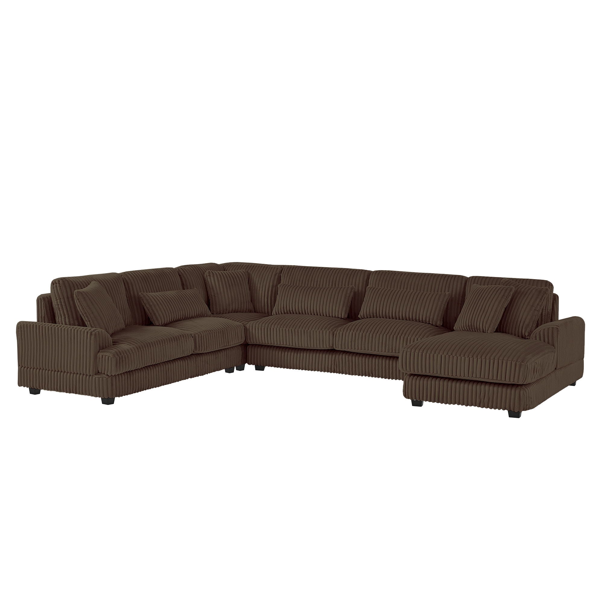 Oversized Sectional Sofa U - Shaped Sofa Couch Modern Sofa Upholstered In Soft Corduroy With A Chaise Lounge For Living Room