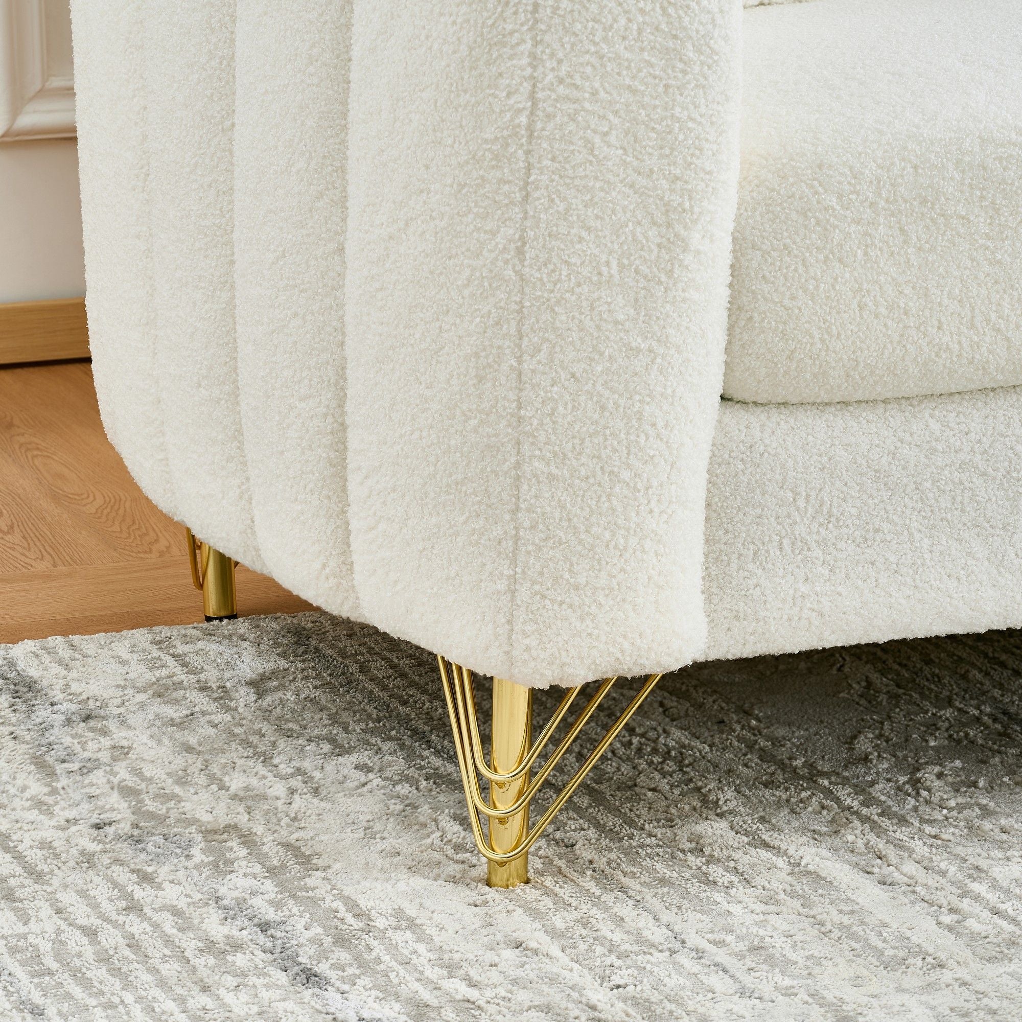 Oversized Sofa, 3 And 3 Seater, Tufted Couch For Living Room - Beige