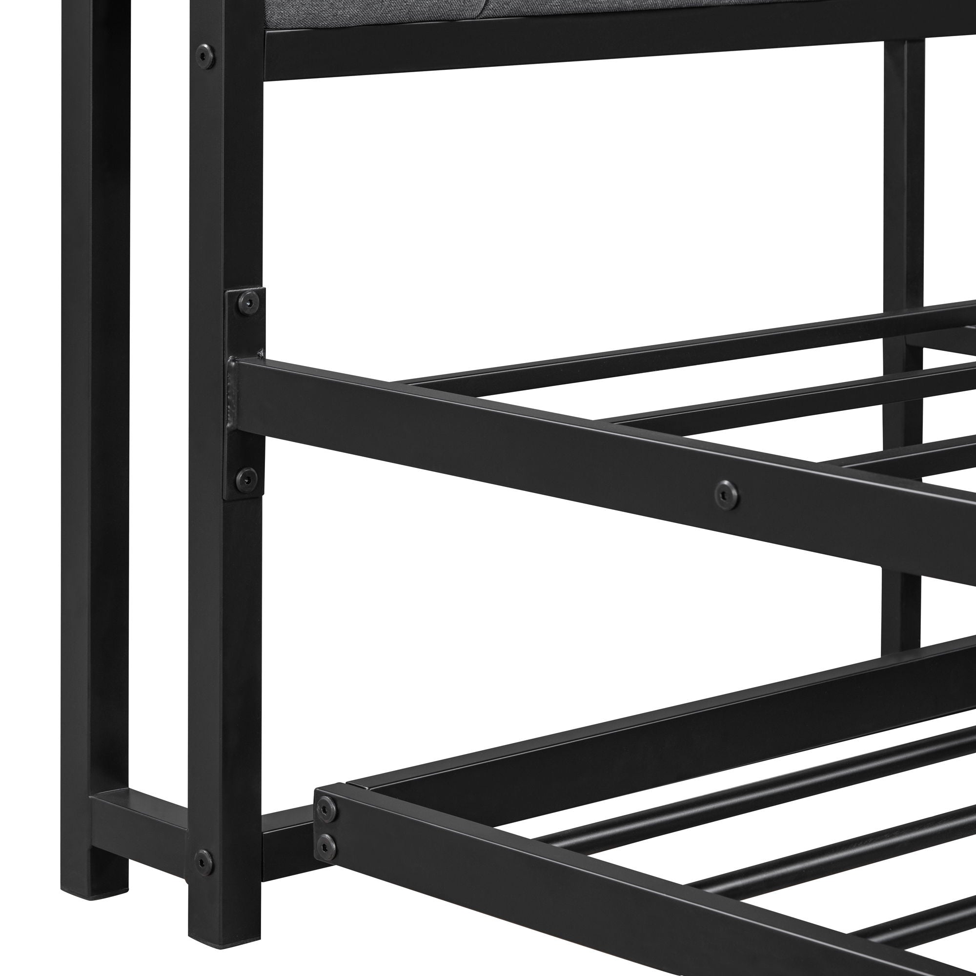 Platform Bed Frame With Trundle, USB Ports And Slat Support, No Box Spring Needed