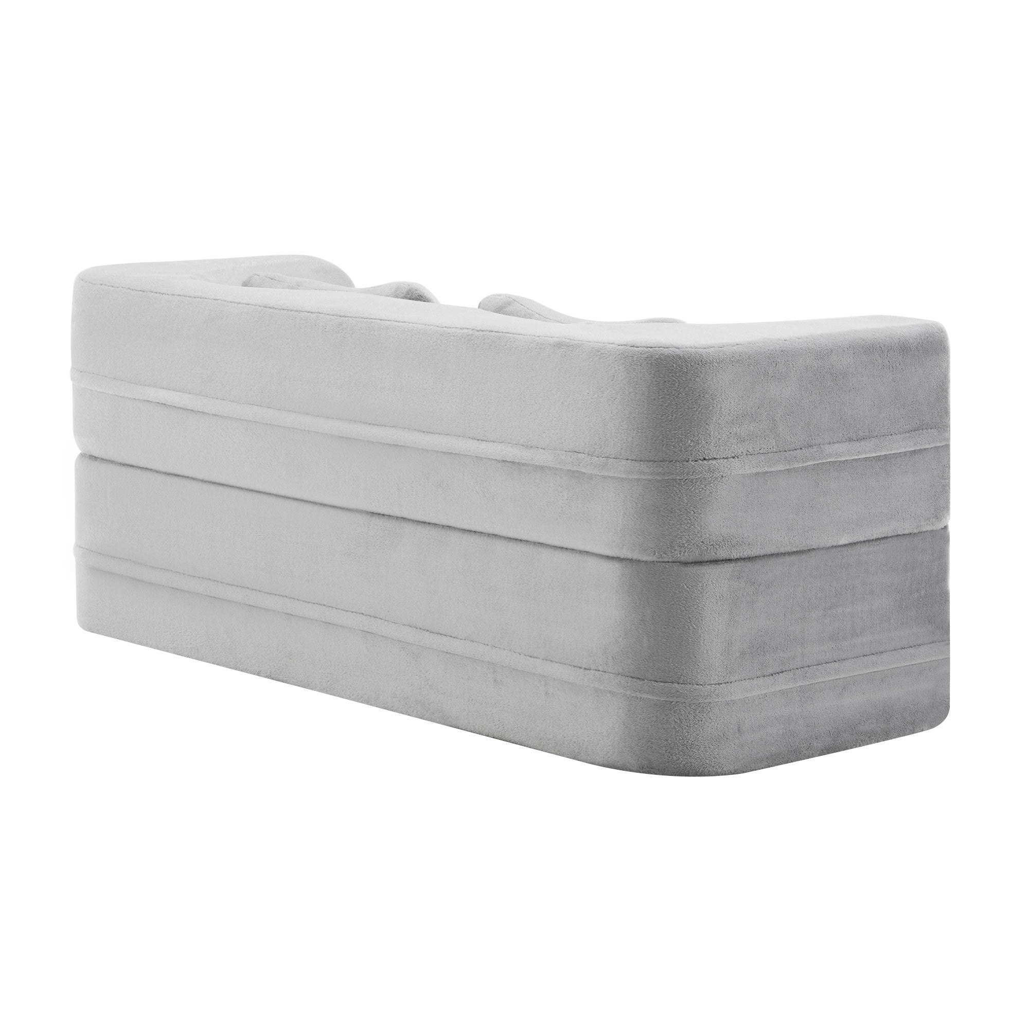 Queen Size Modern Light Grey Floor Sofa with 4 Pillows