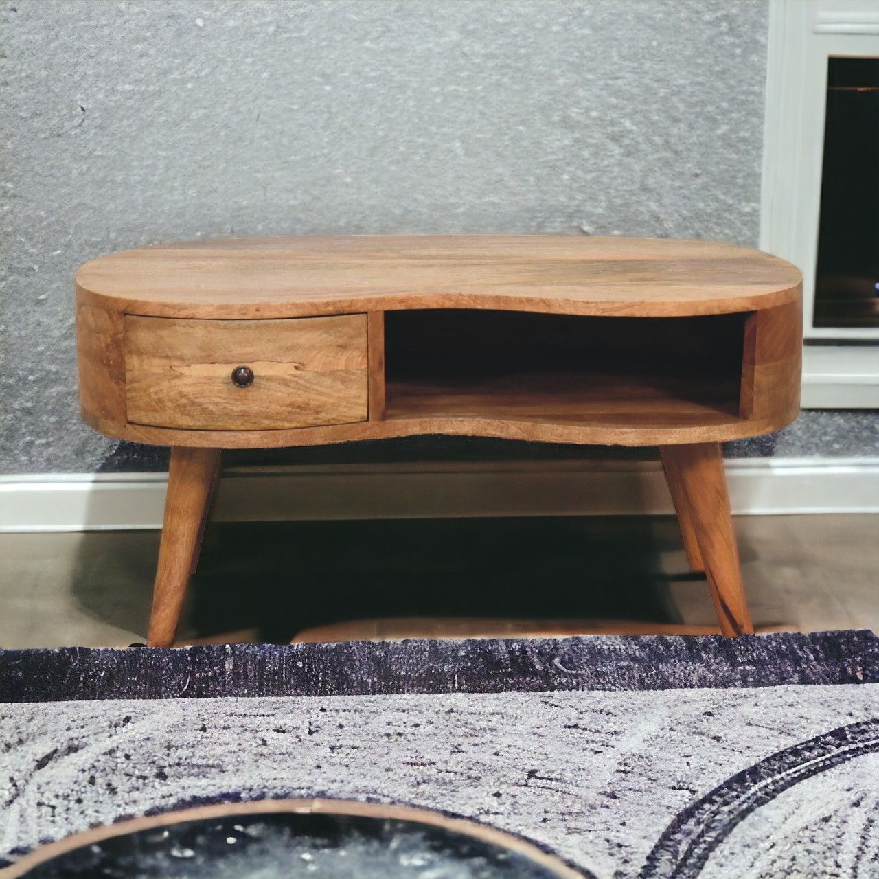 Wave Coffee Table With 1 Drawer