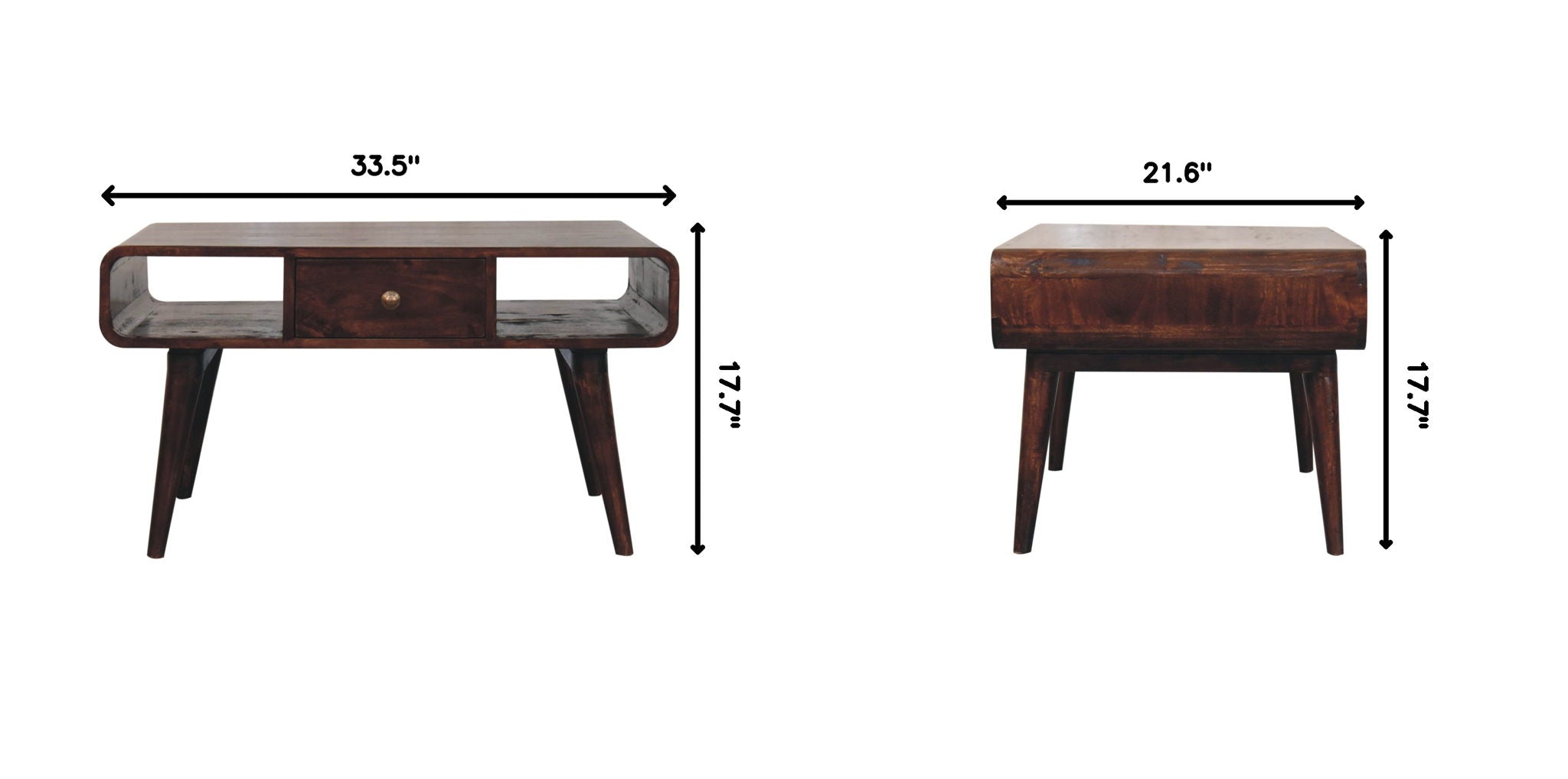 Solid Wood Curved Coffee Table