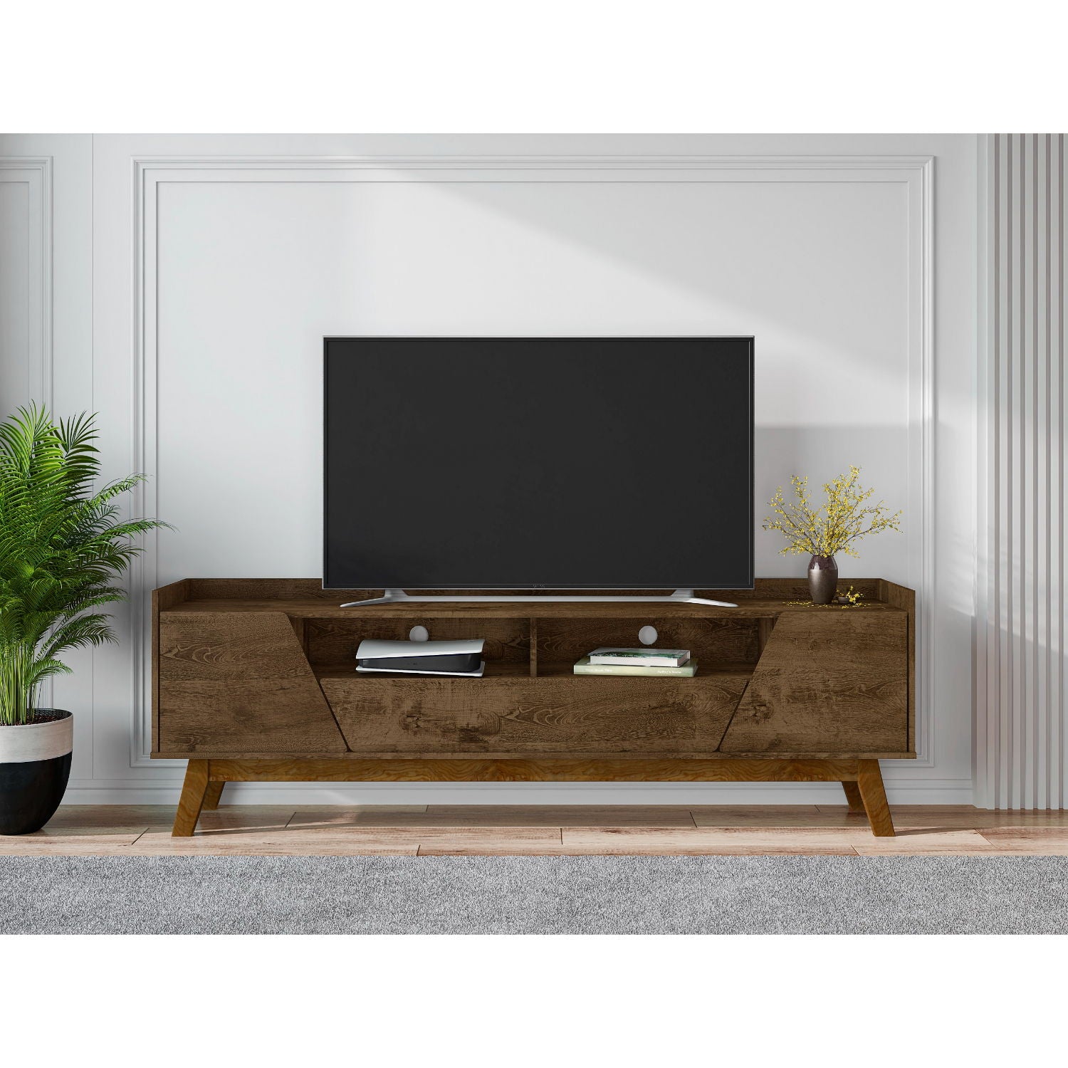 Marcus - TV Stand With 4 Shelves And Soft Close Doors