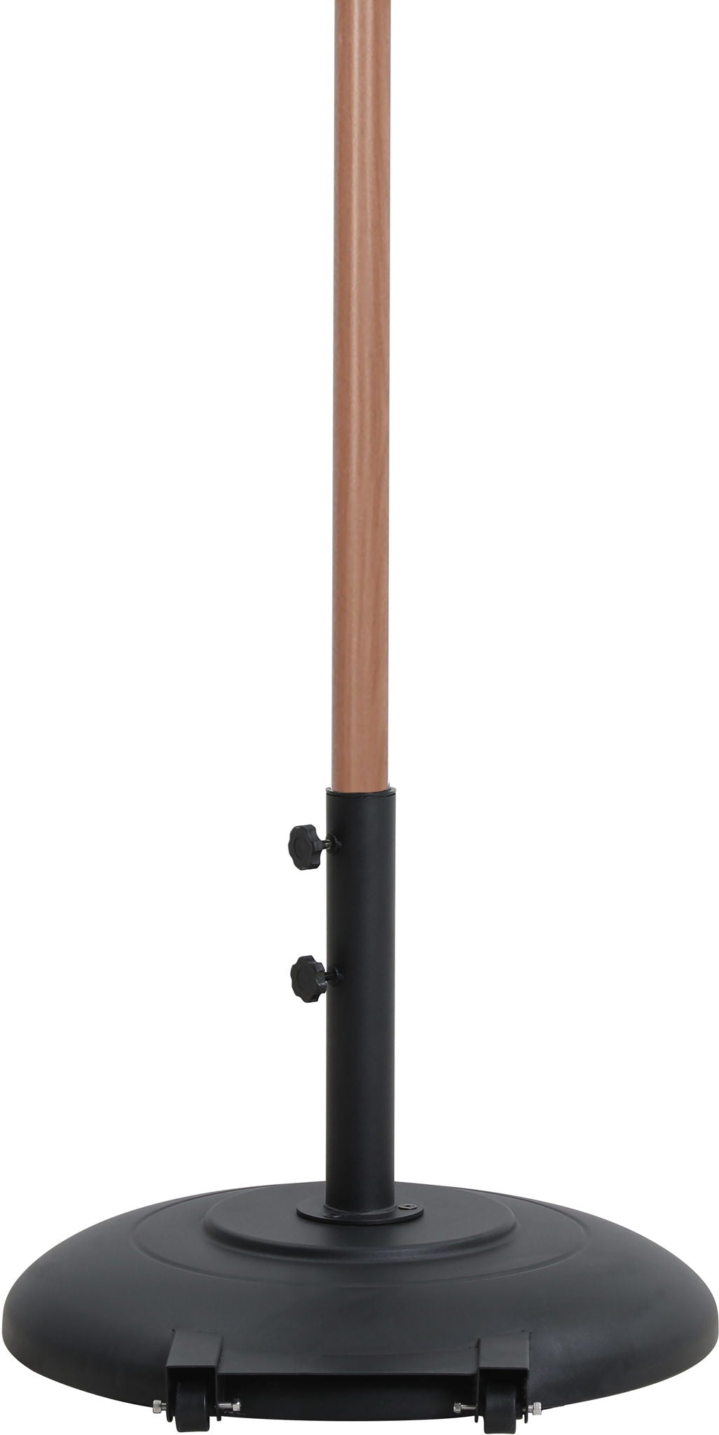 Fiji - Aluminum Patio Umbrella With Round Black And Teak Base