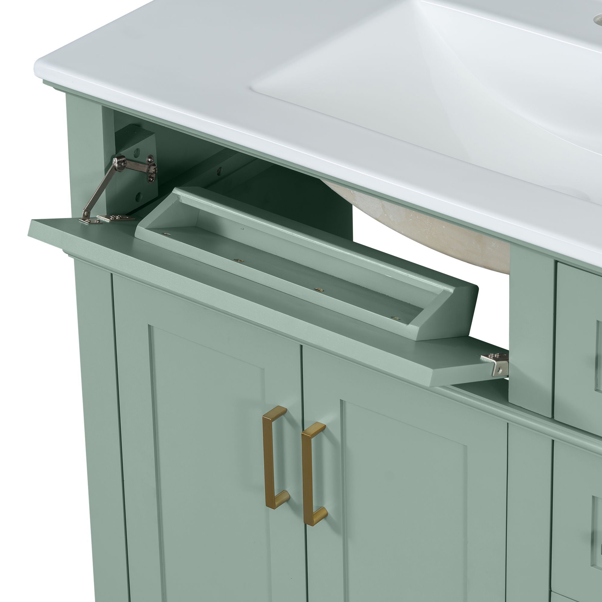 Bathroom Vanity With Sink, Soft Close Doors, 4 Storage Drawers