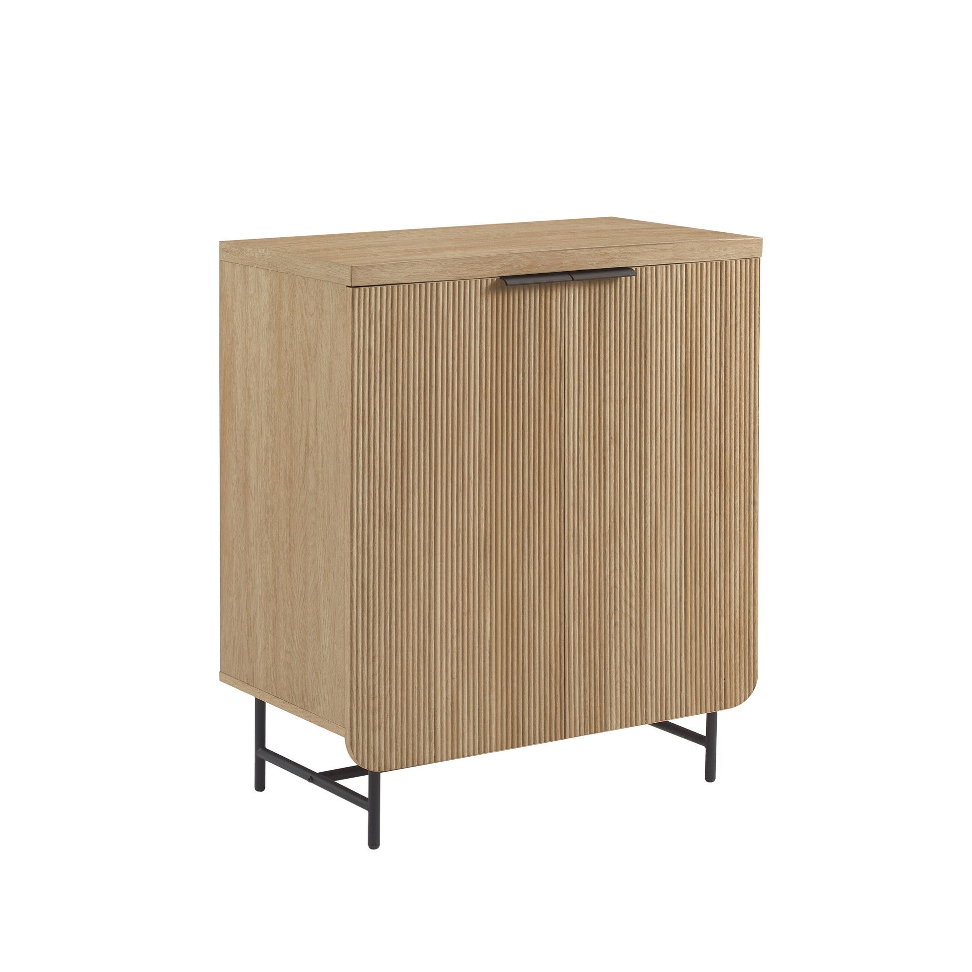 Modern Scandi Fluted Door Storage Console - Coastal Oak - Best Buy Furniture