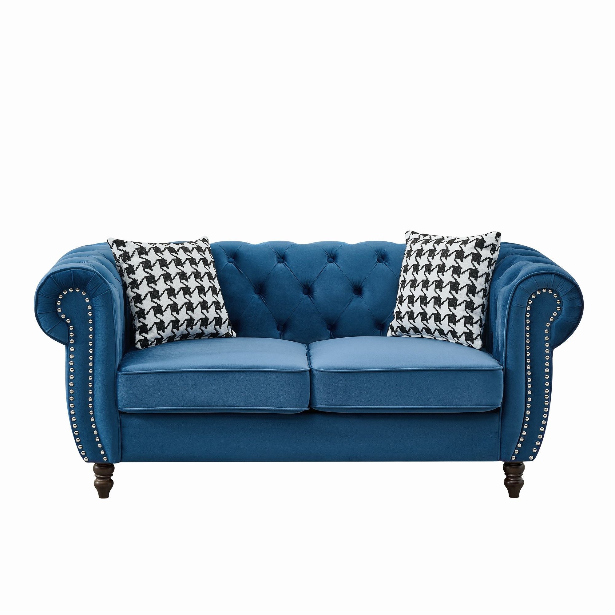 Chesterfield Set With Roll Armrest & Nailhead