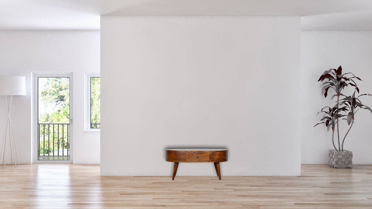 Rounded Wood Table