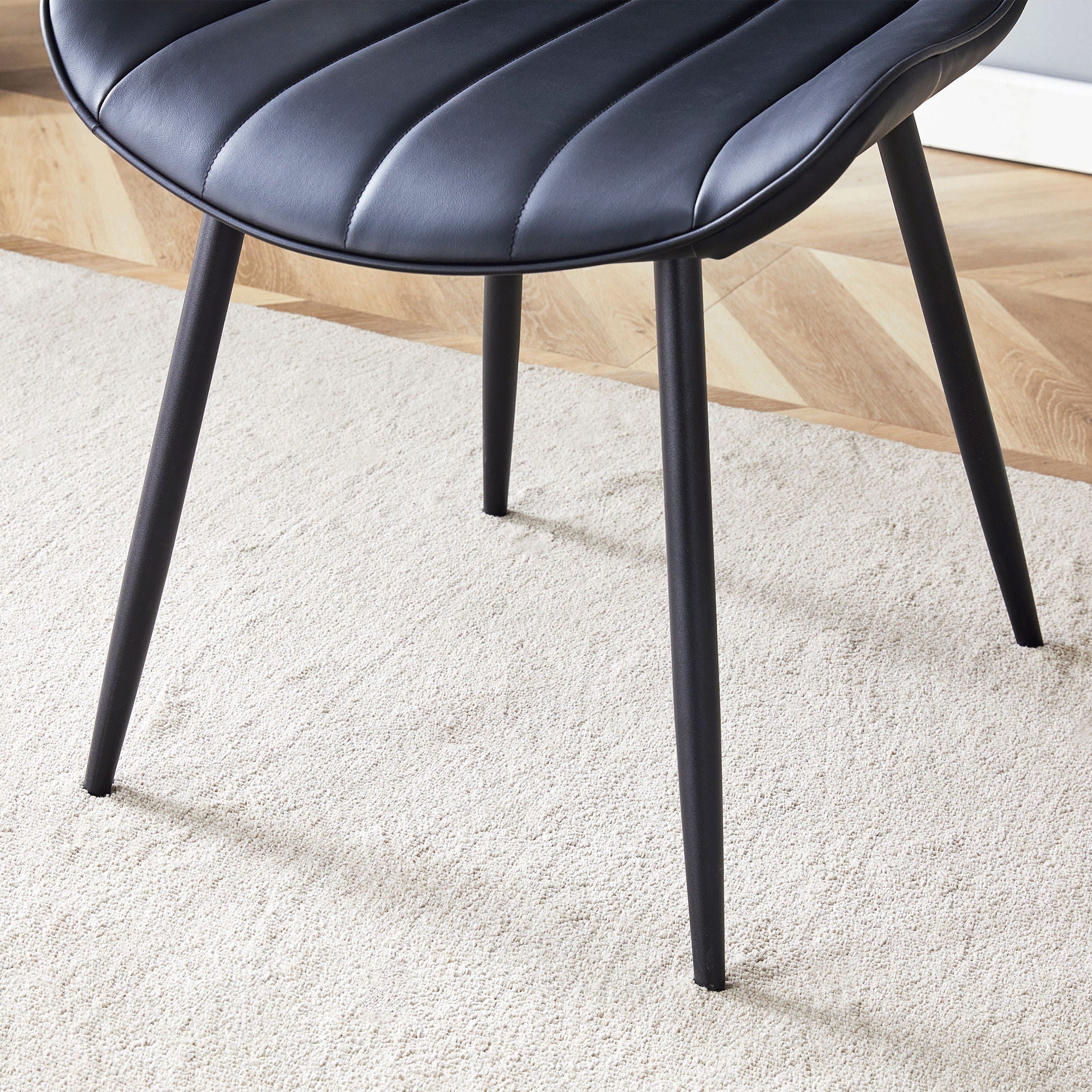 Modern Style Extended Seat Cushion Dining Chair Set