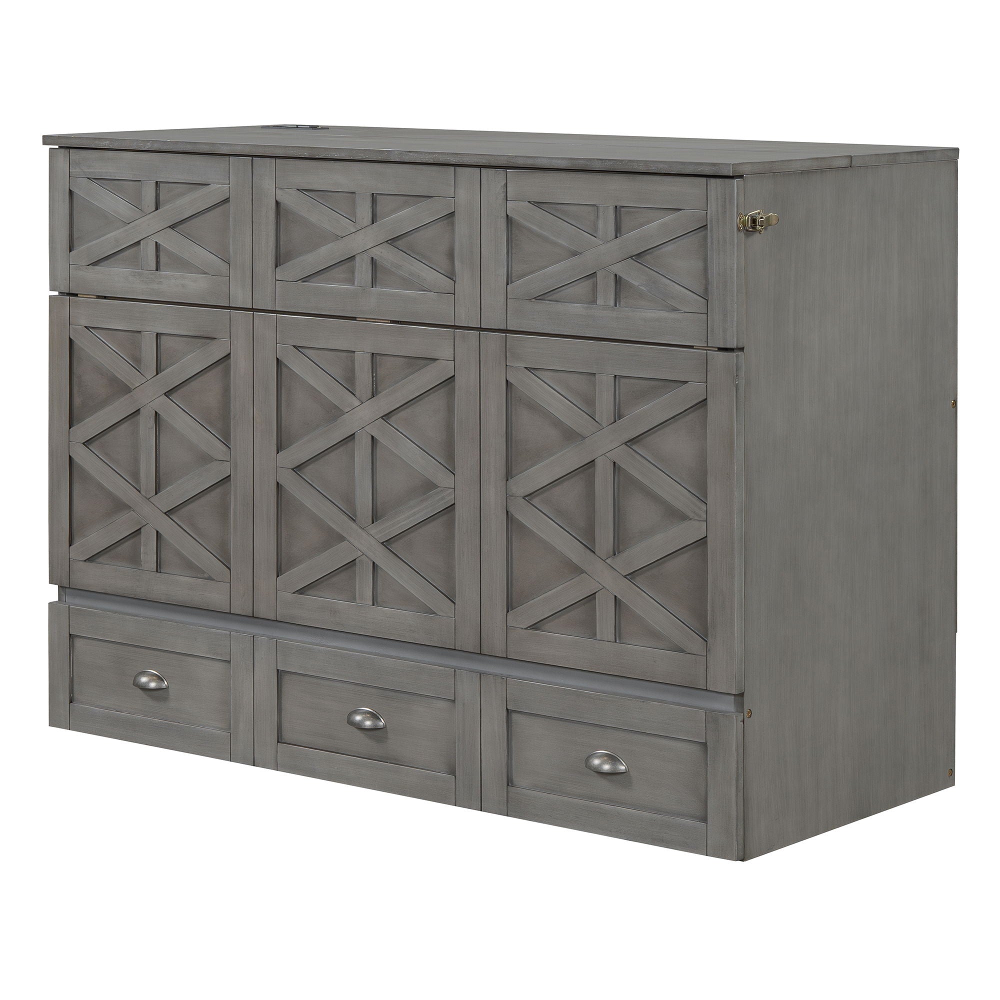 Murphy Bed With Large Drawers And USB Ports