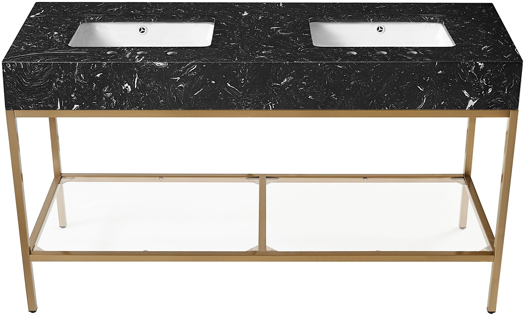 Marmo - Engineered Marble Bathroom Vanity With Gold Base