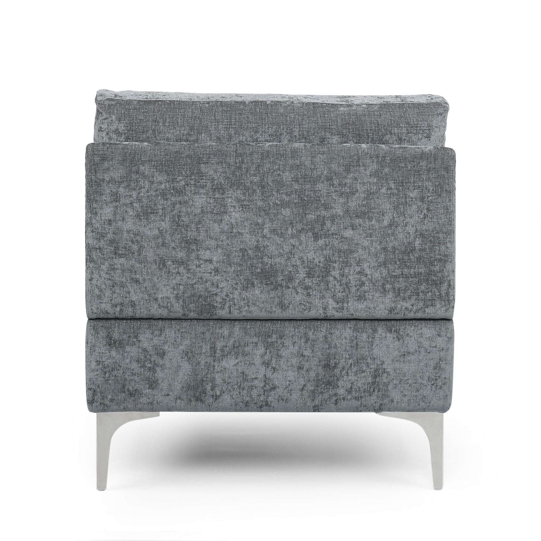 Fabric Upholstered Chaise Lounge With Iron Bracket Legs