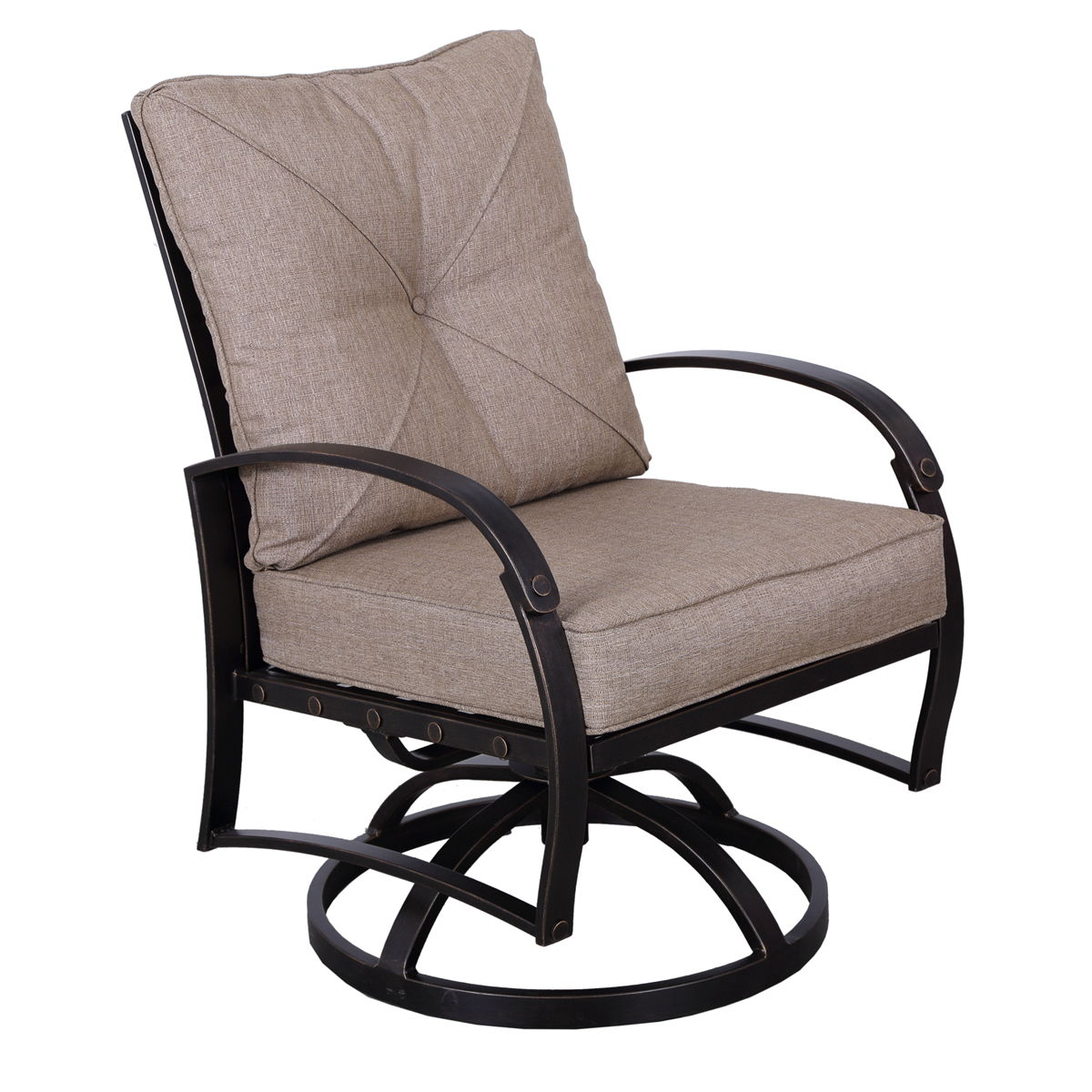 Modern Dining Swivel Chair With Back And Seat Cushion (Set of 2) - Antique Bronze - Best Buy Furniture