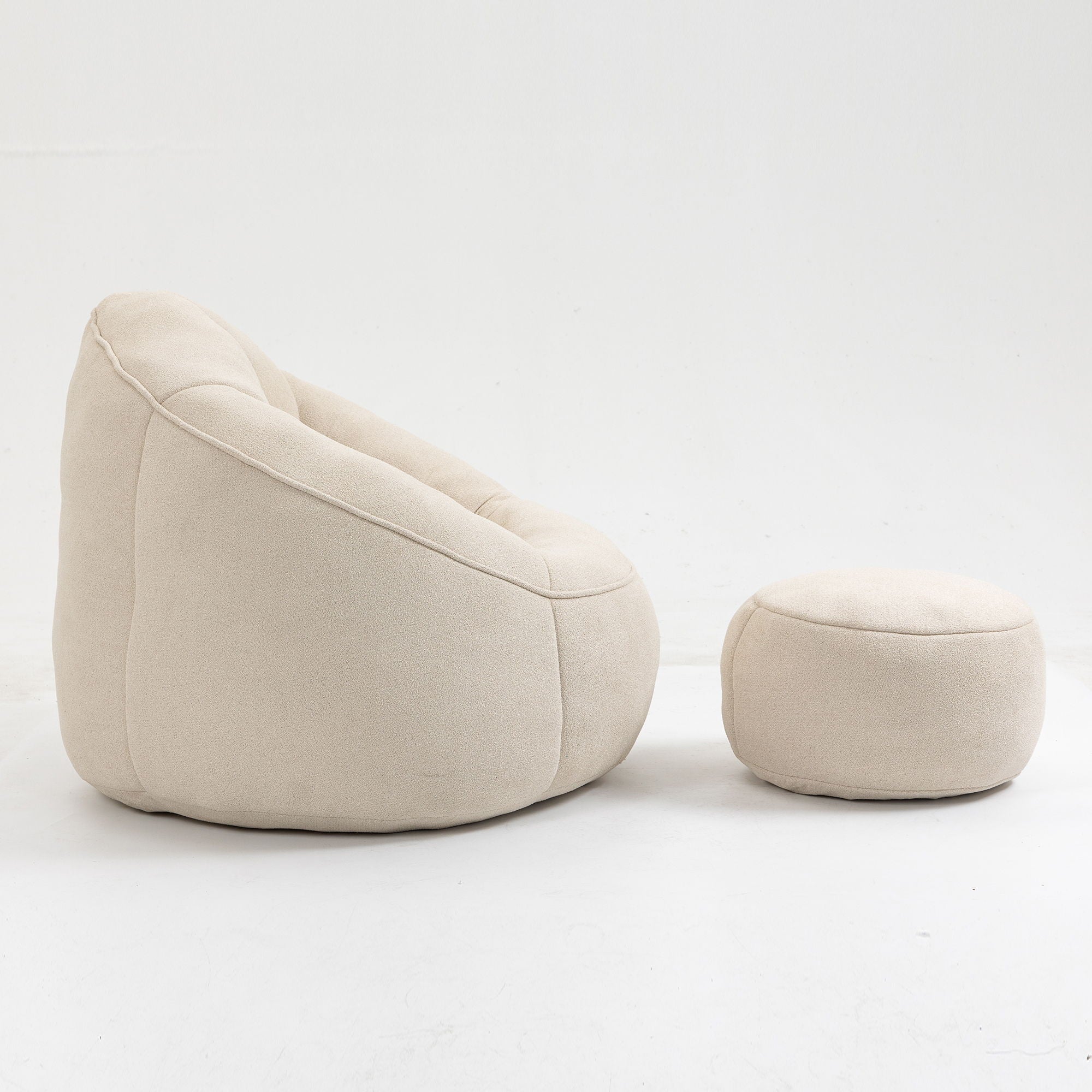 Bedding Bean Bag Sofa Chair High Pressure Foam With Footrest