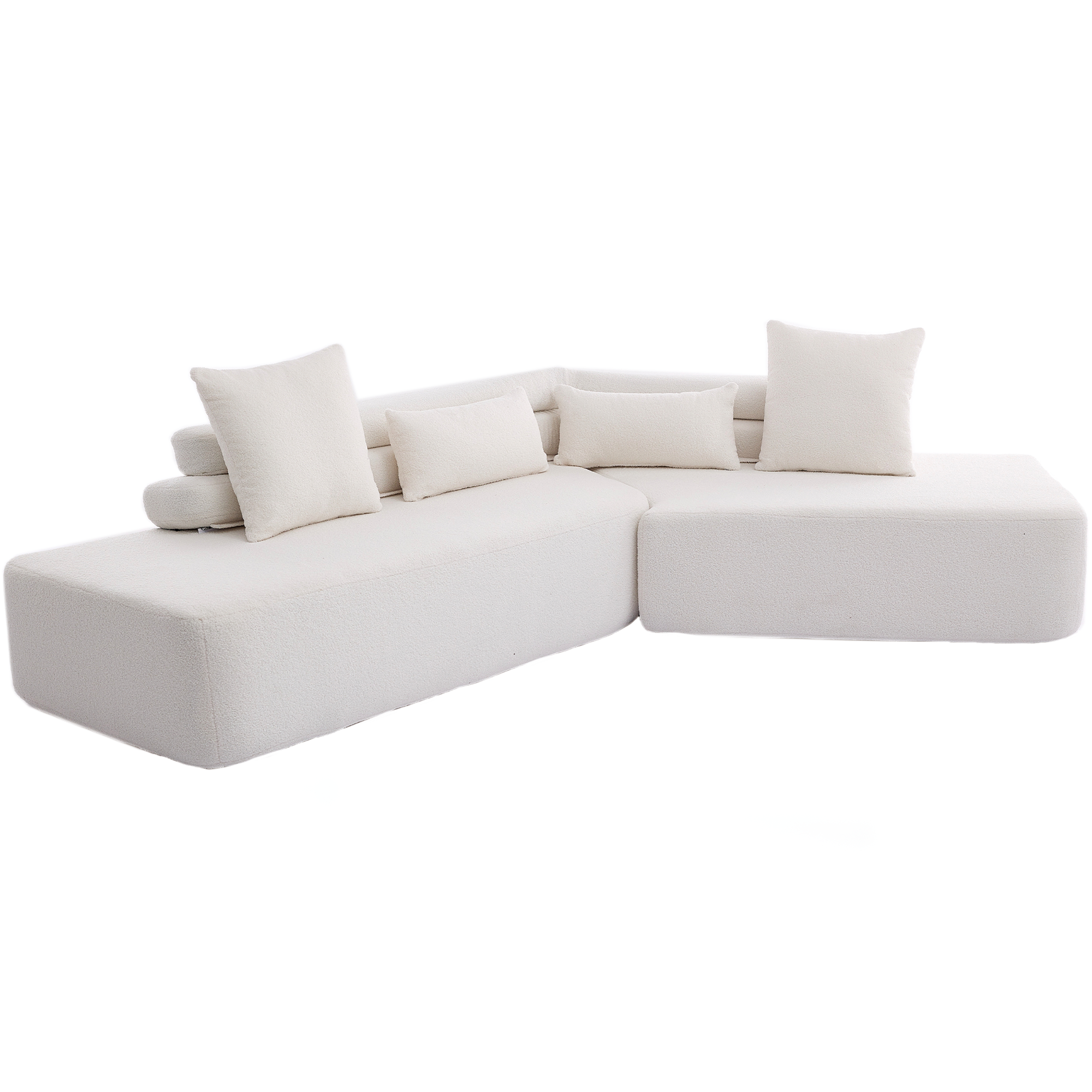 128' Minimalist Cloud Sectional Couch in Beige