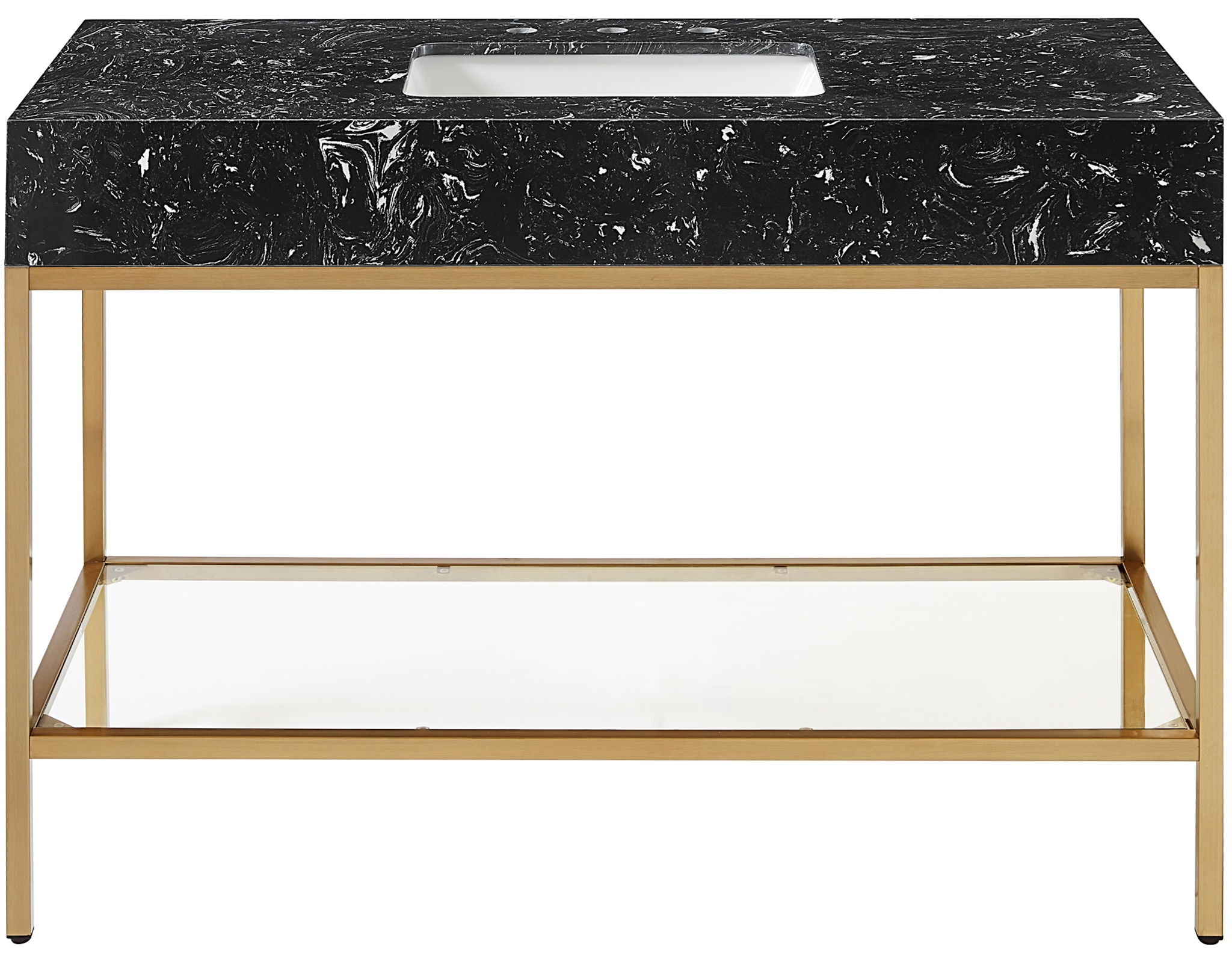 Marmo - Engineered Marble Bathroom Vanity With Gold Base