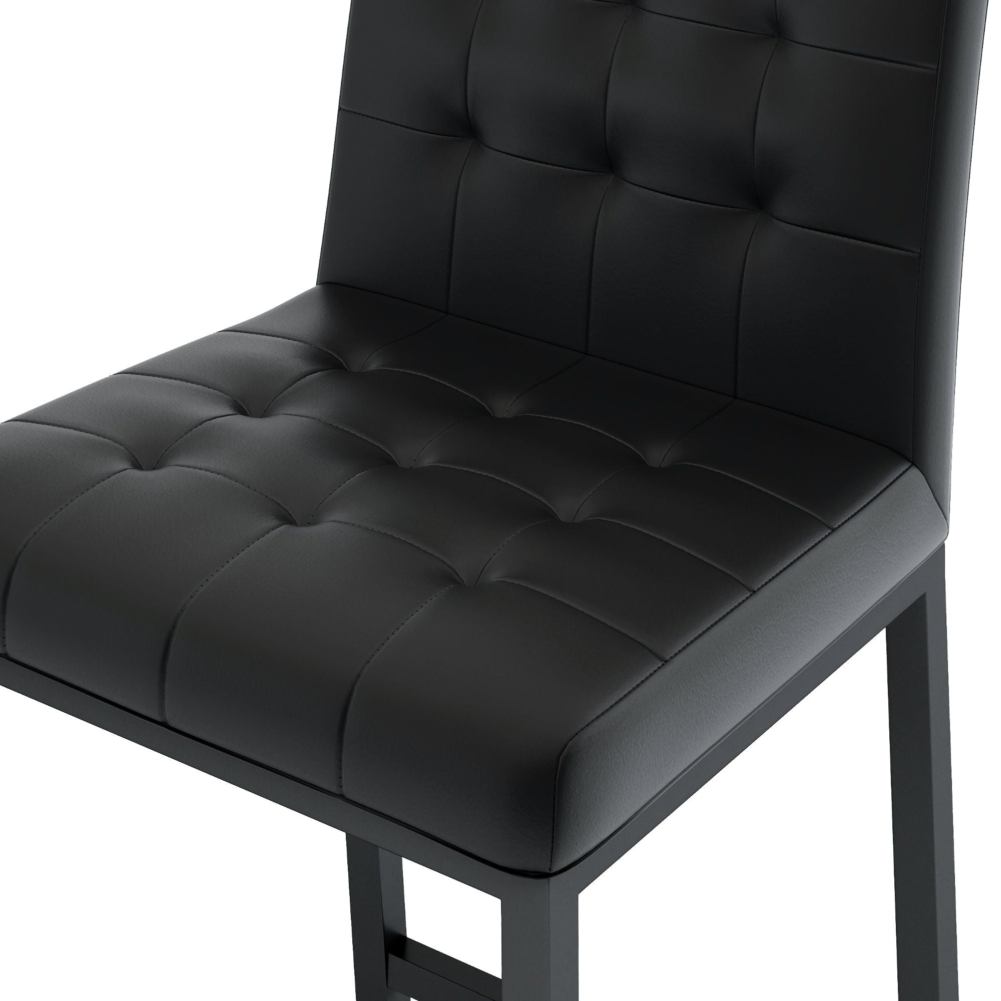 Modern Design High Stool With Metal Legs For Kitchen And Restaurant (Set of 2) - Black
