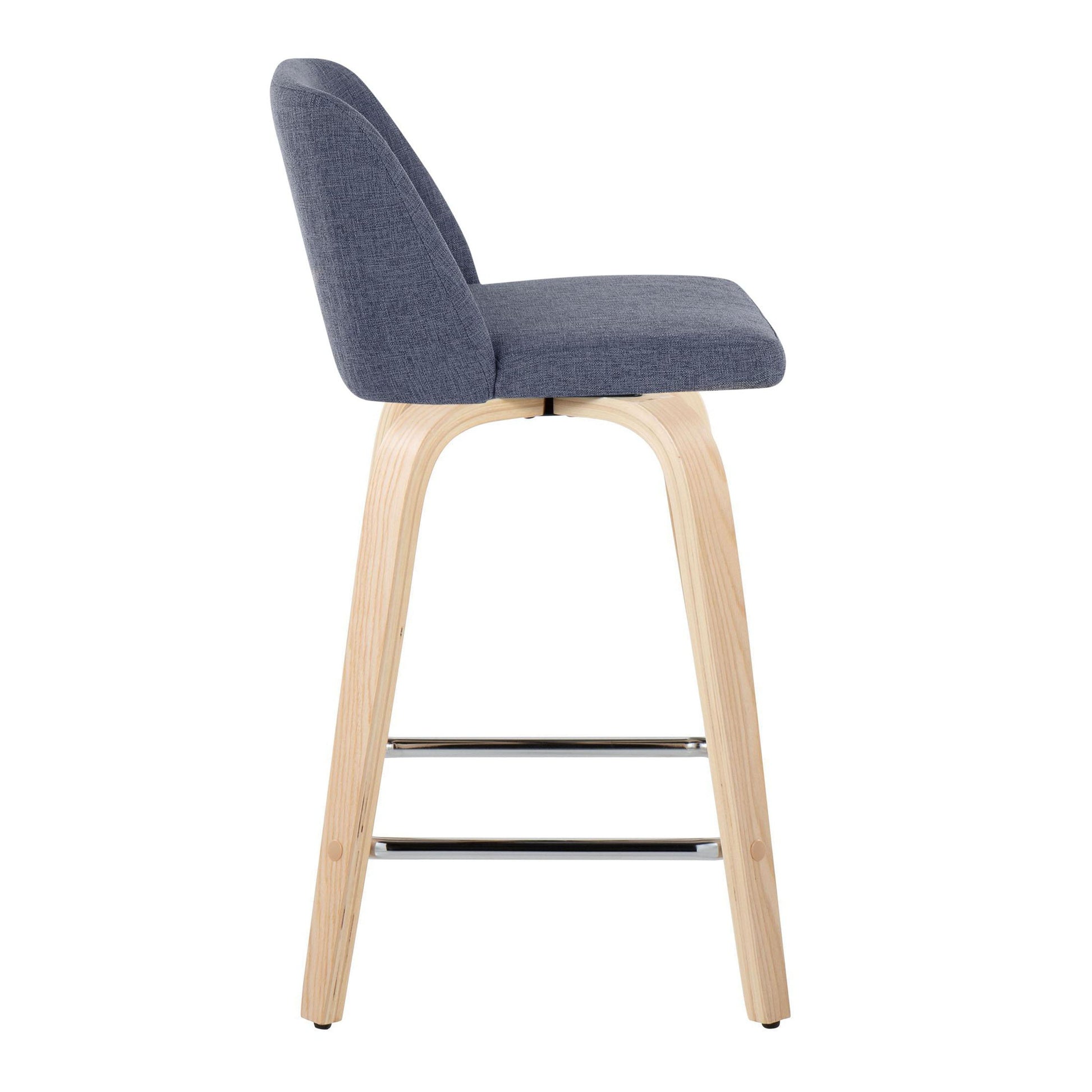 Toriano - Contemporary Fixed Height Counter Stool With Swivel With Square Footrest (Set of 2) - Best Buy Furniture