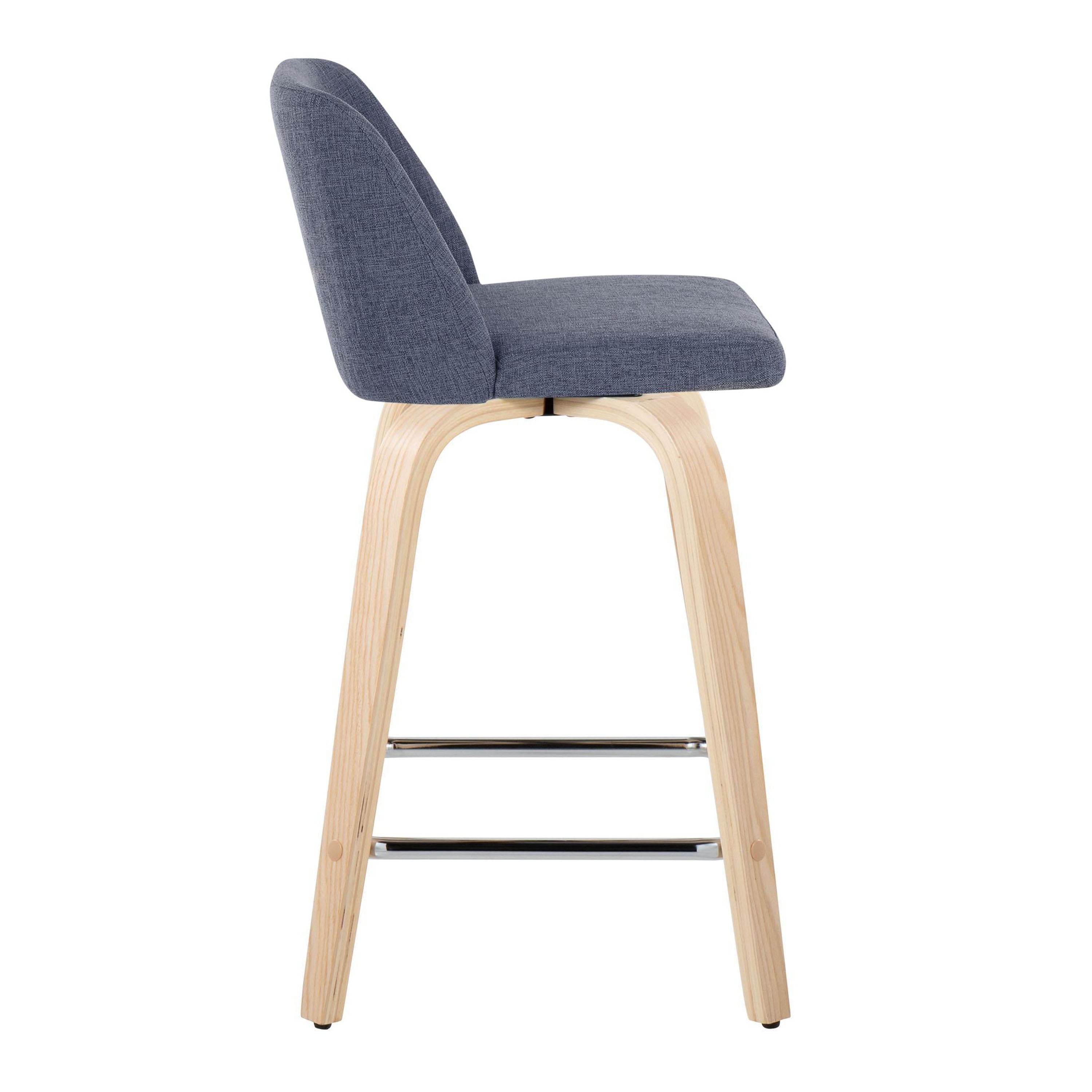 Toriano - Contemporary Fixed Height Counter Stool With Swivel With Square Footrest (Set of 2) - Best Buy Furniture