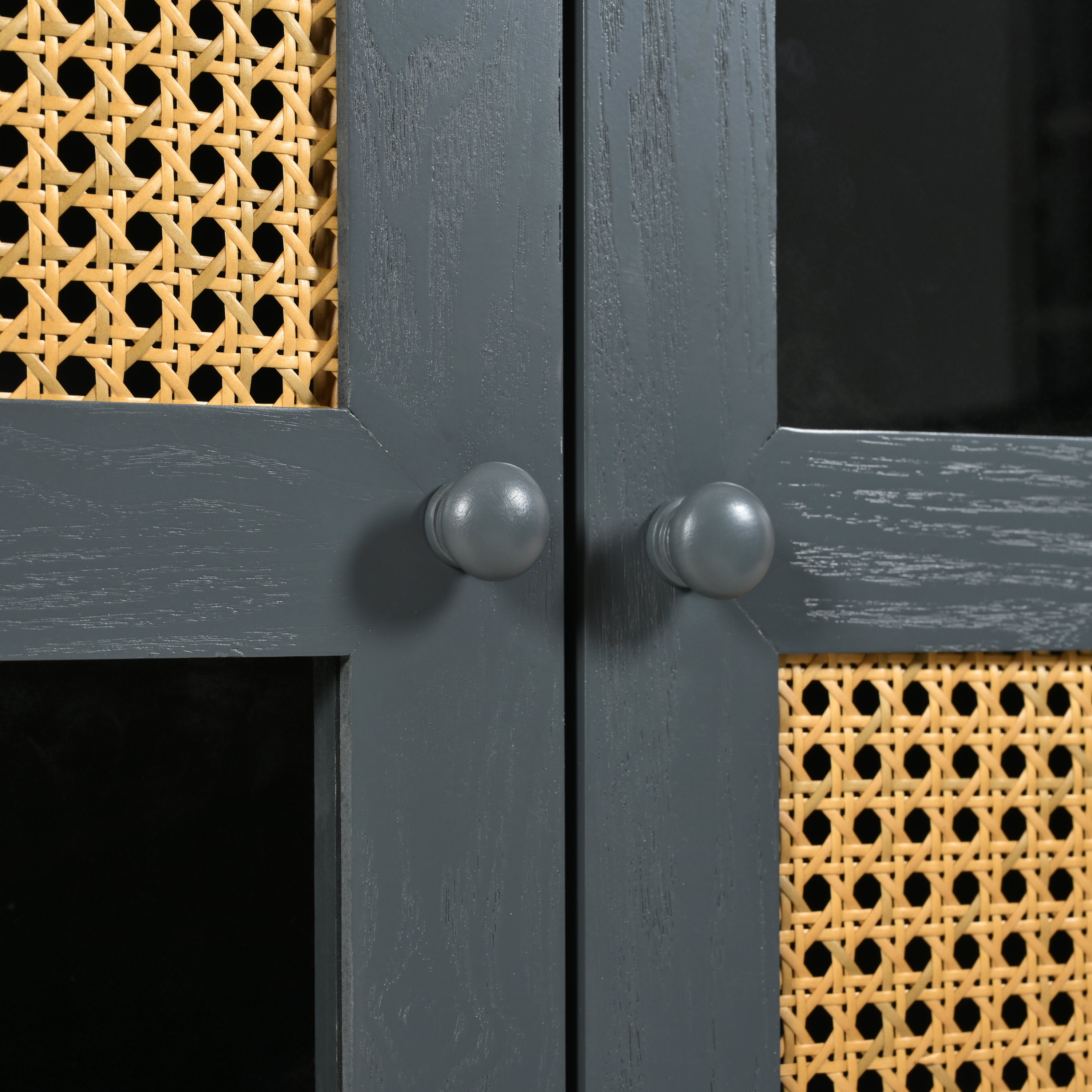 Retro Industrial Grey 4-Door Sideboard