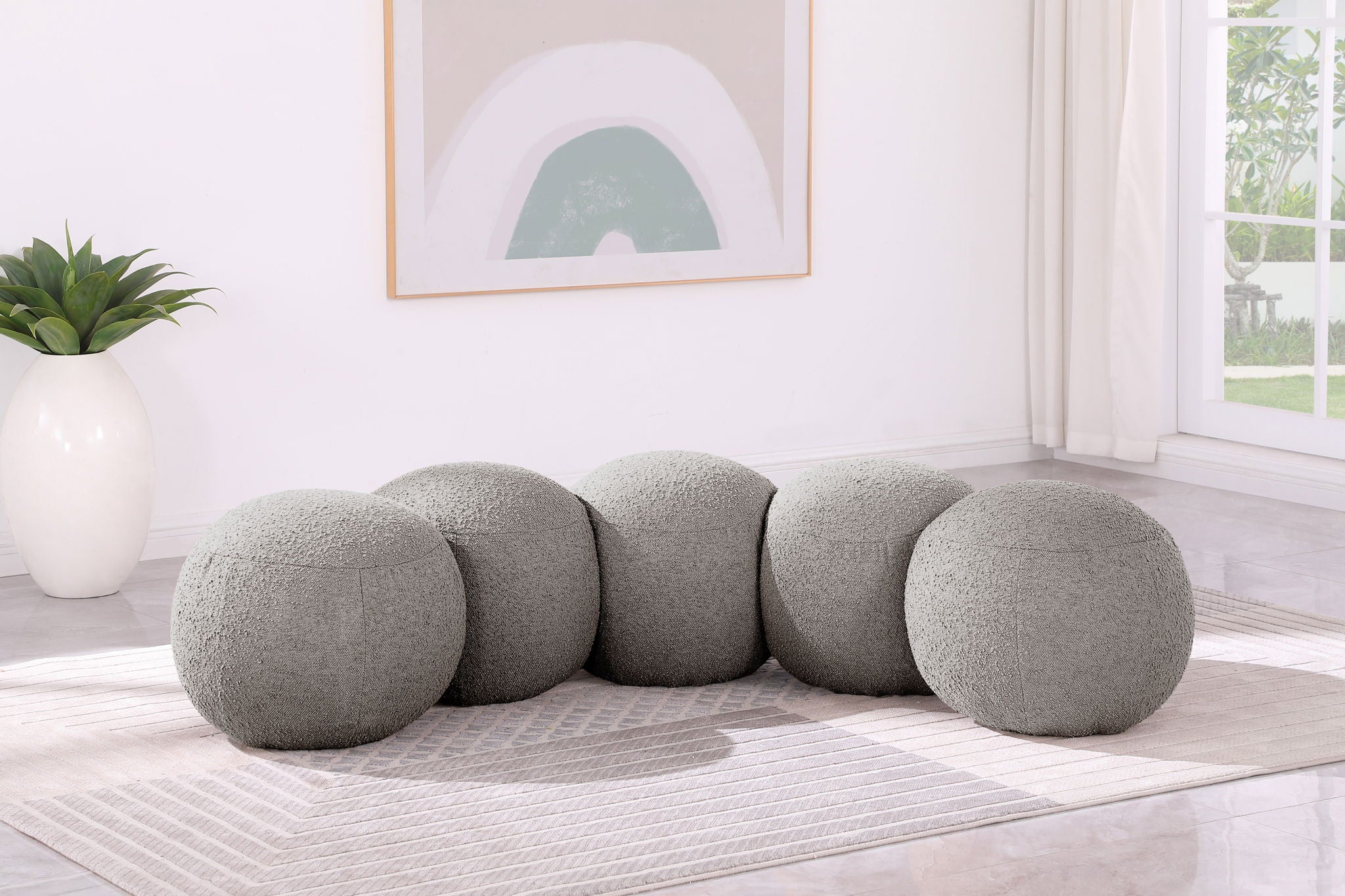 Apollo - Boucle Fabric Bench