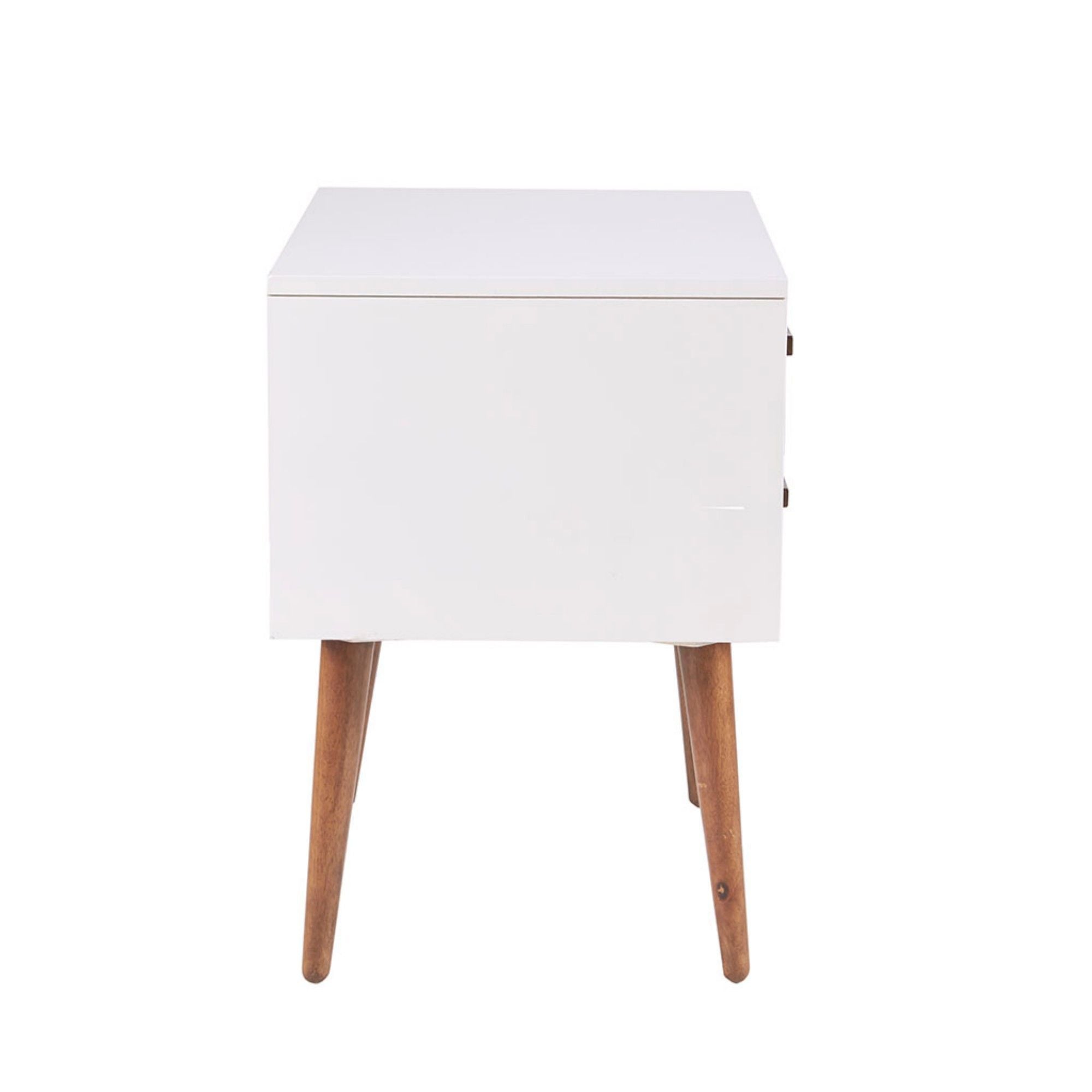 Jeremy - Storage Nightstand With Drawers - Off-White / Navy