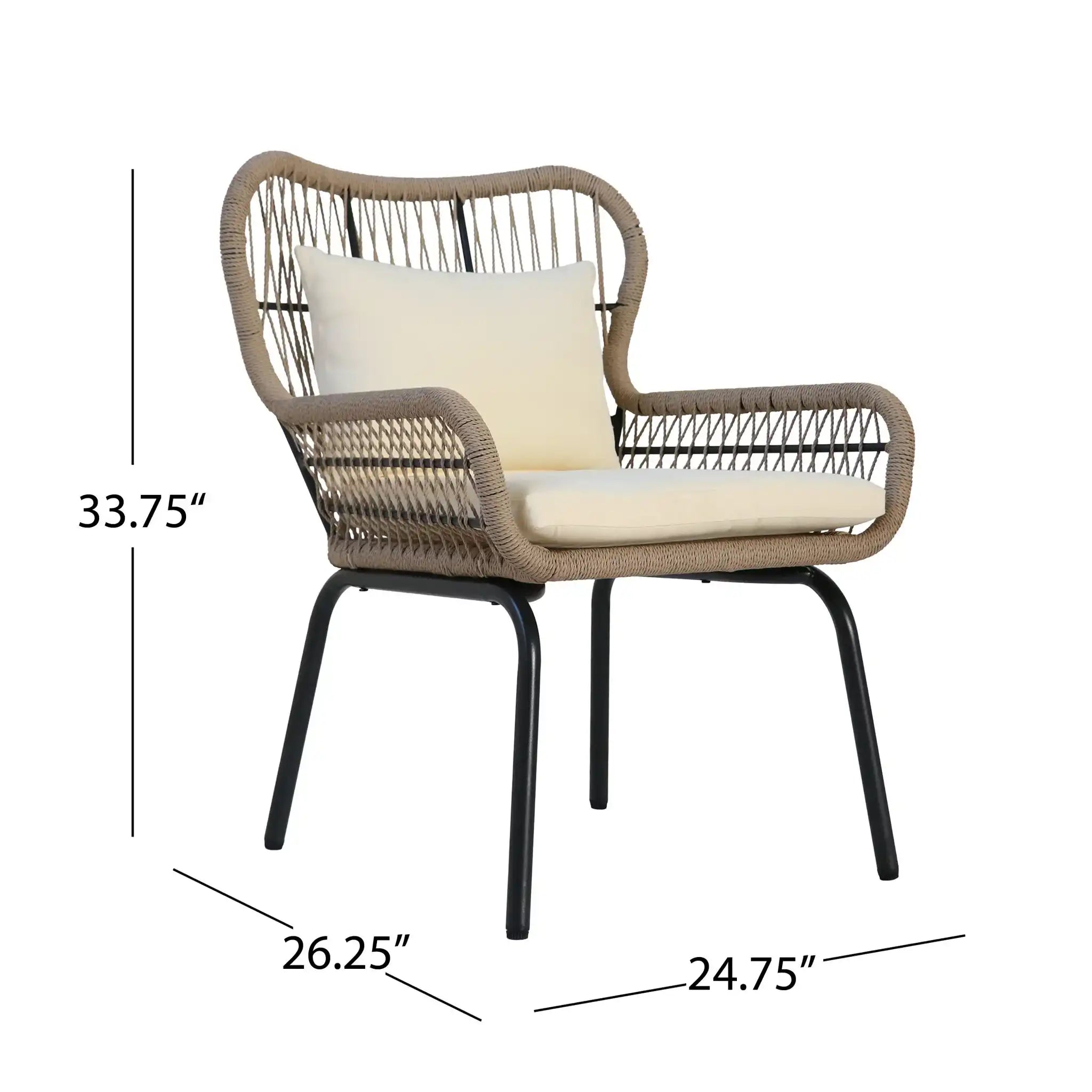Southport - Club Chair With Woven Rope And Cushions