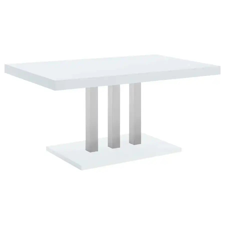 Brooklyn - 5 Piece Rectangular Dining Set - White High Gloss