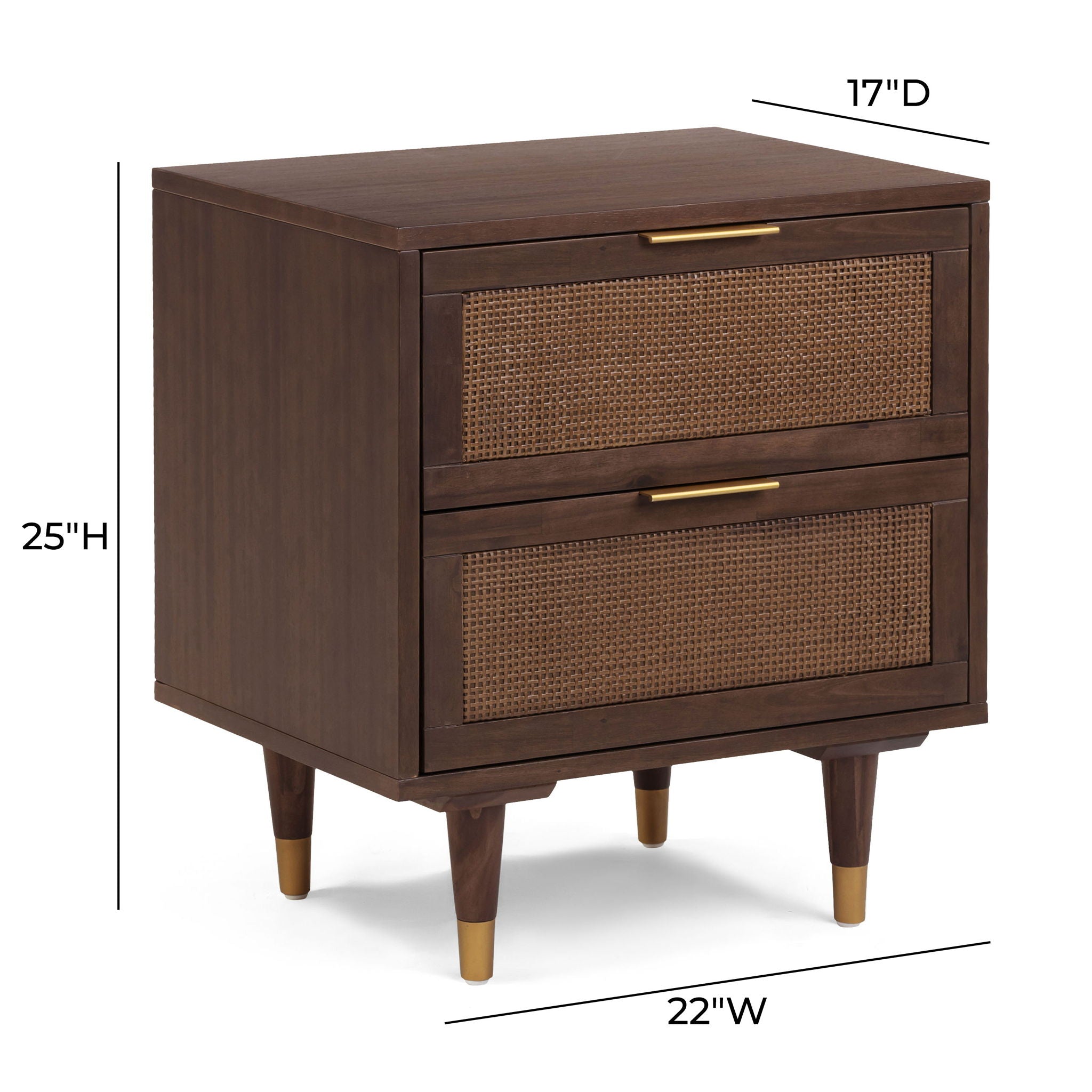 Sierra - 2-Drawer Nightstand - Dark Chocolate Brown