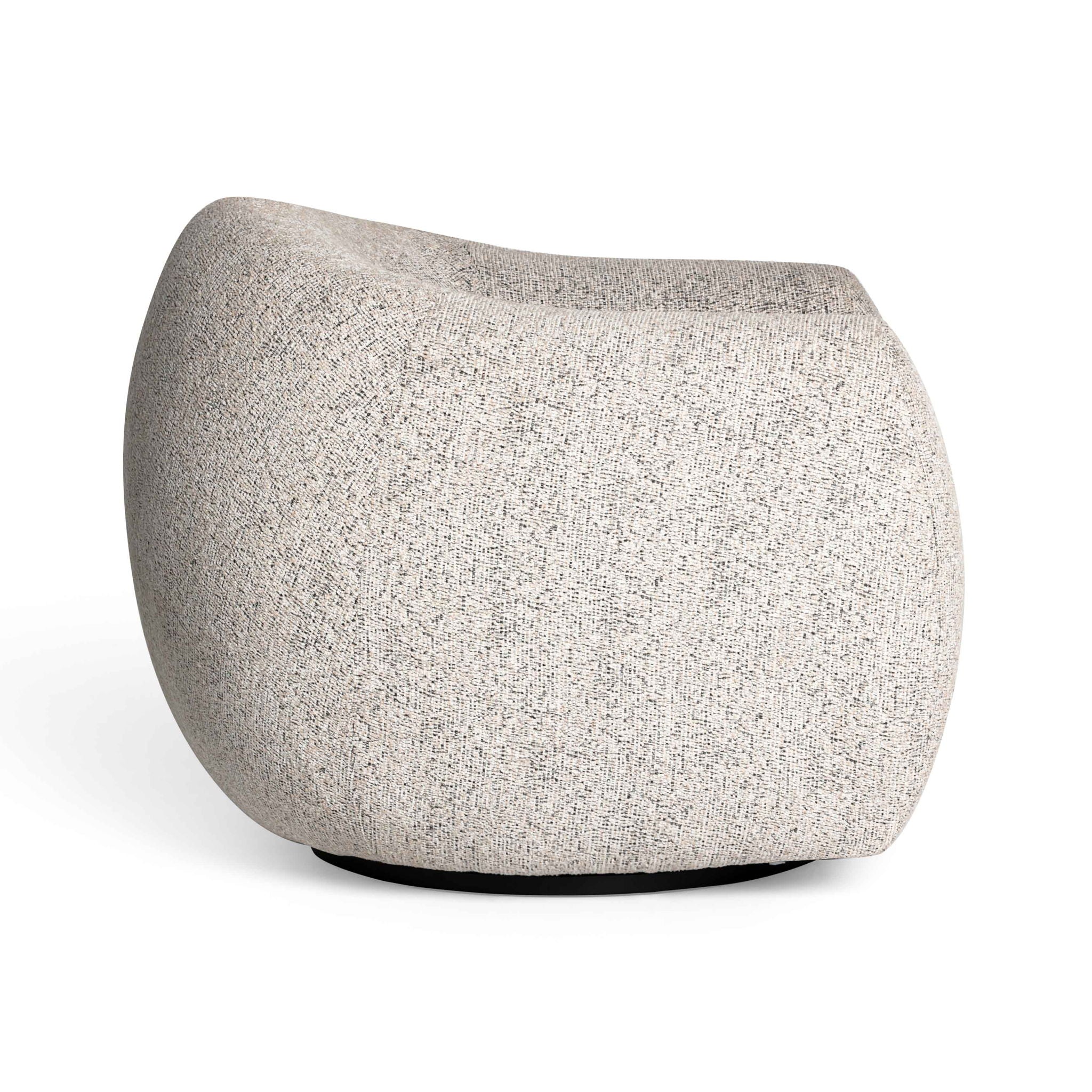 Judy - Woven Fabric Swivel Chair - Black / White