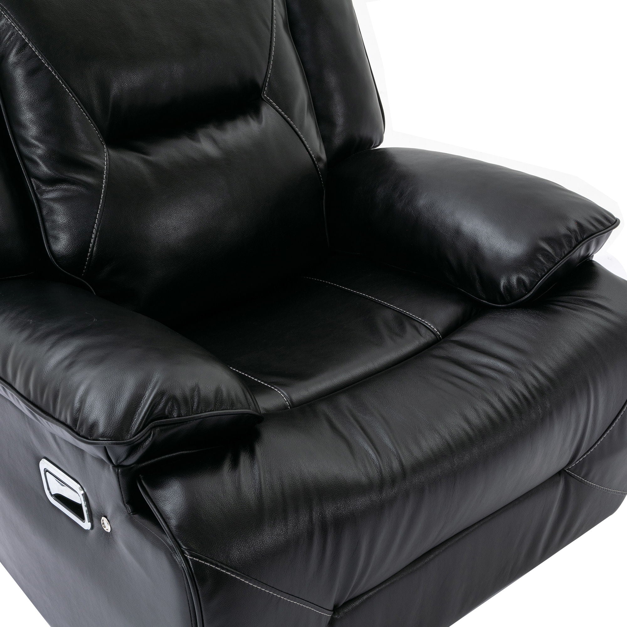 2 Seater Home Theater Recliner Manual Recliner Chair With A LED Light Strip Two Cup Holders And A Storage Box For Living Room
