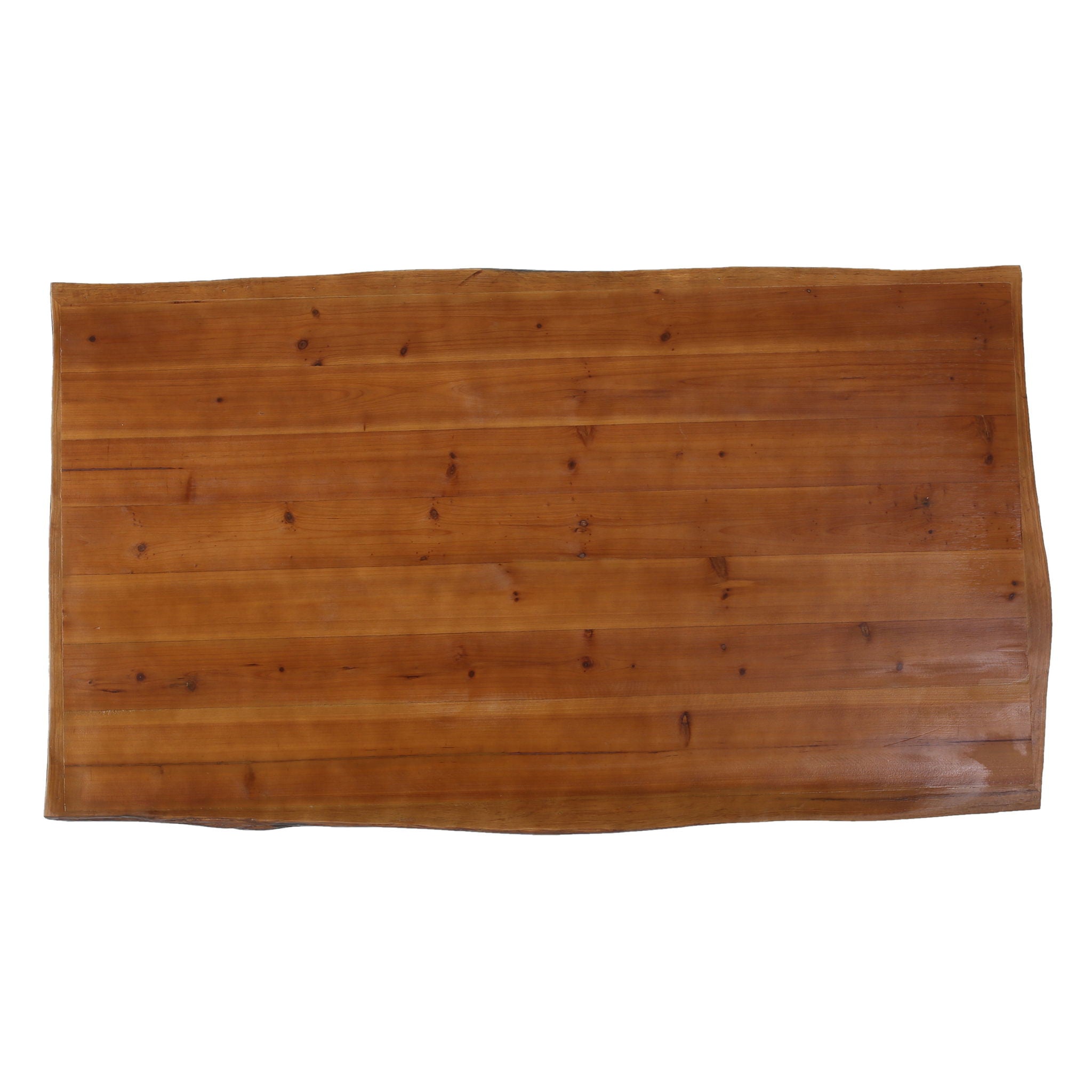 Modern Industrial Faux Live Edge Dining Table With Hairpin Legs - Natural