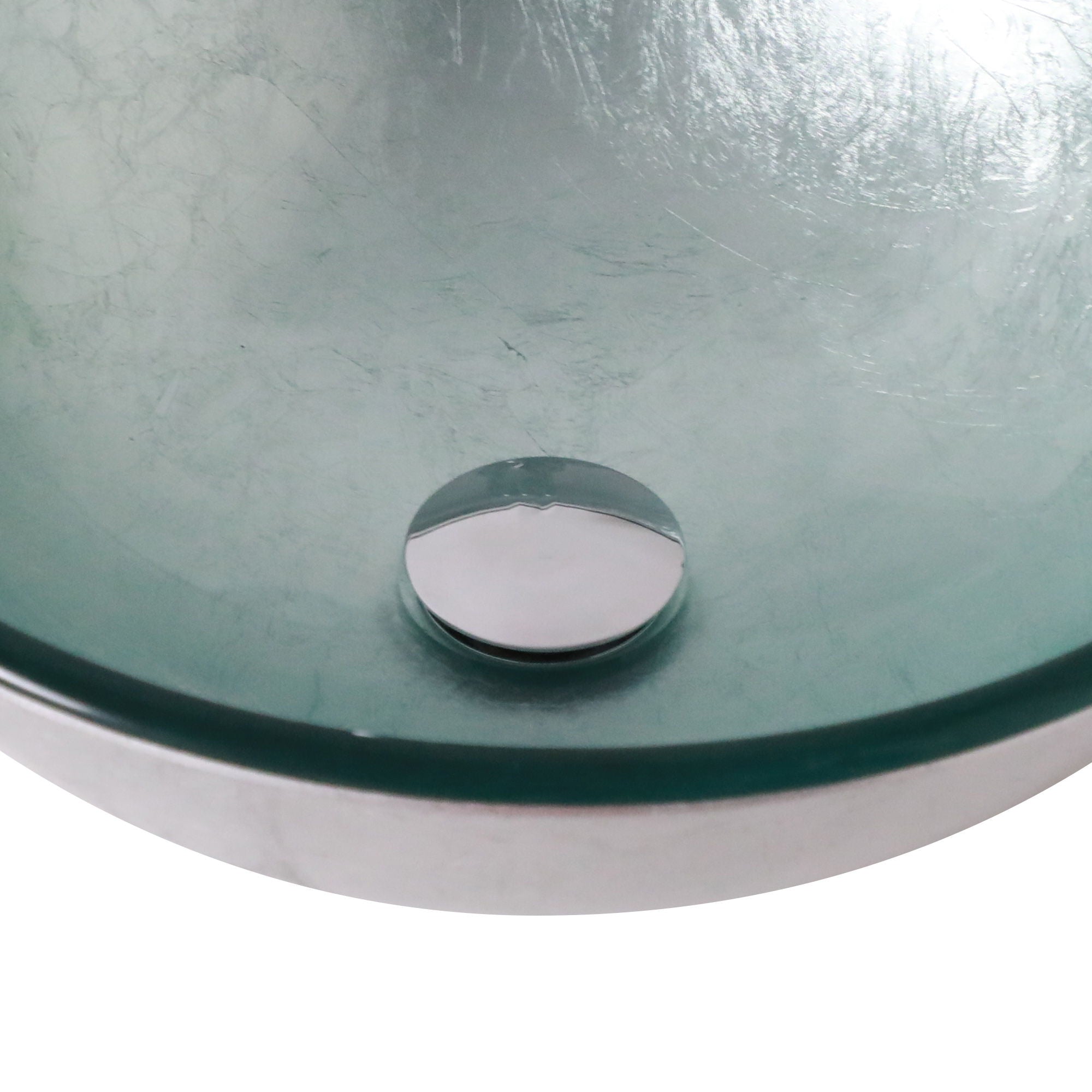Artistic Tempered Glass Vessel Sink With Pop Up Drain