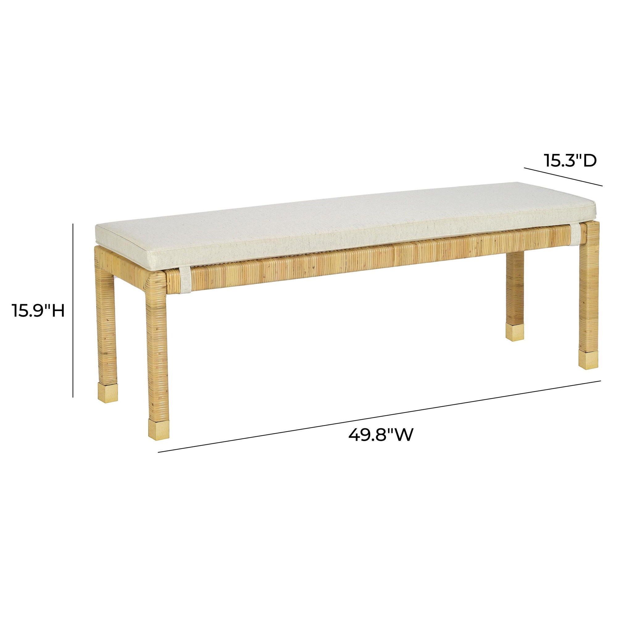 Amara - Woven Rattan Bench