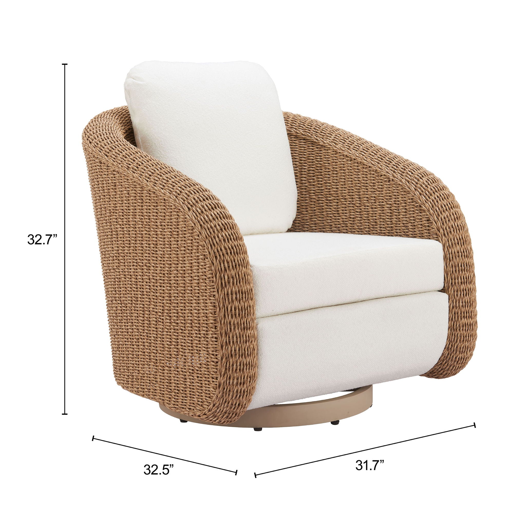 Solara - Outdoor Swivel Chair - Ivory